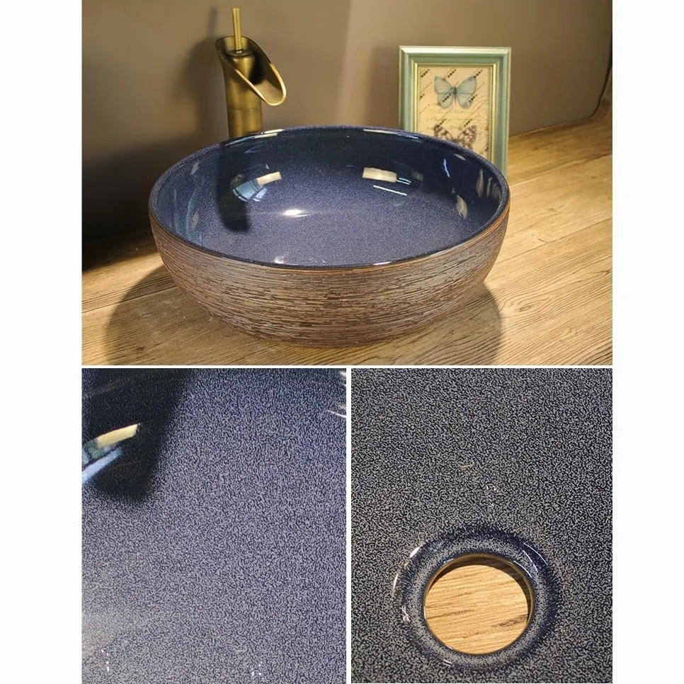 Umywalka Łazienkowa, Umywalka Ceramiczna, Umywalka Retro, Umywalka Okrągła, Umywalka Ceramiczna Nablatowa, Umywalki Łazienkowe, Umywalki Nablatowe, Rozmiar Uniwersalny