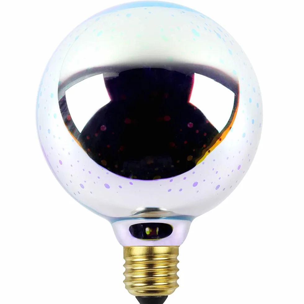 Klasyczna żarówka Edison 3D o wyglądzie fajerwerków, źródło światła LED, AC 85-240 V, E27, dekoracyjna żarówka (G95, srebrna)