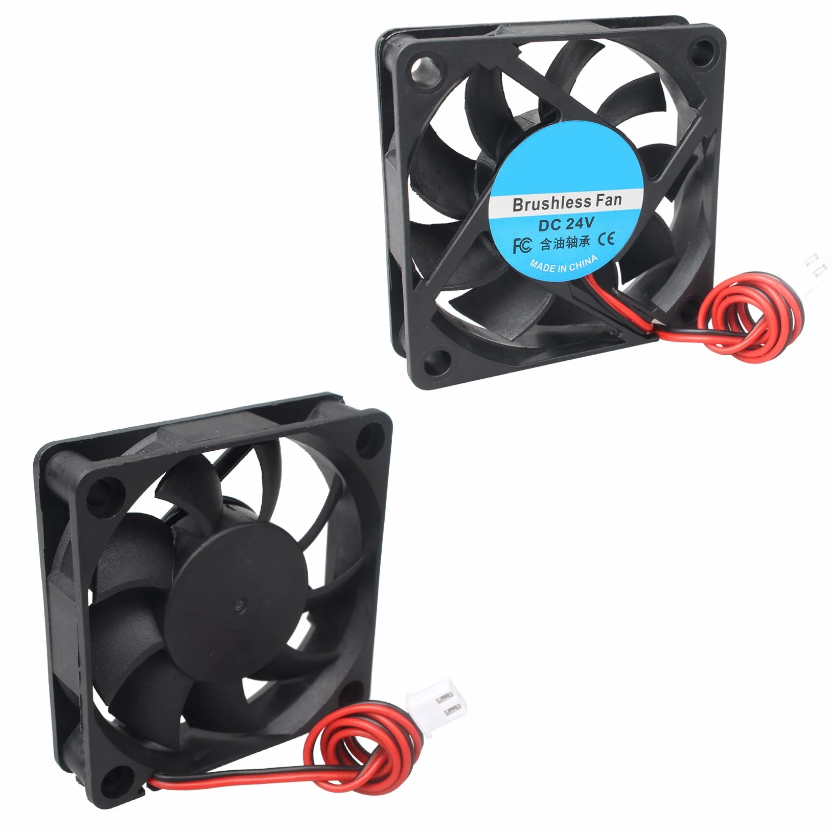 Jopto 6015 DC 24 V cichy wentylator chłodzący 60 x 60 x 15 mm system procesora komputerowego radiator bezszczotkowy wentylator z 2-pinowym złączem do drukarki 3D, obudów komputerowych, procesorów