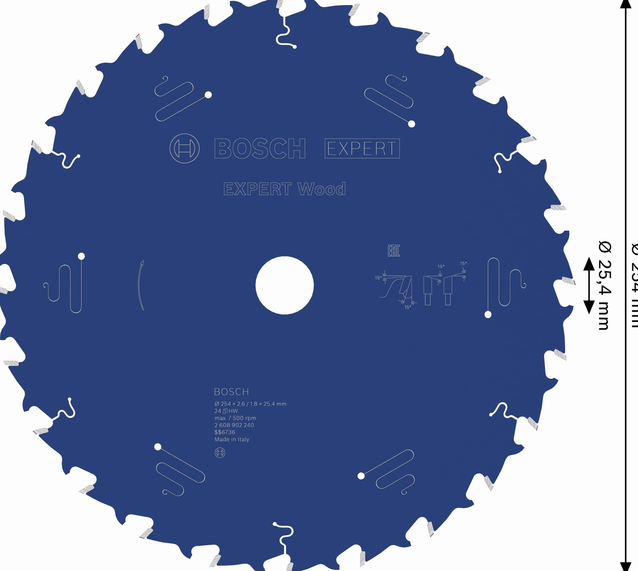 Bosch 1x Tarcza pilarska EXPERT Wood (do Miękkie drewno, Ø mm, Professional Akcesoria Przewodowa stołowa pilarka tarczowa)