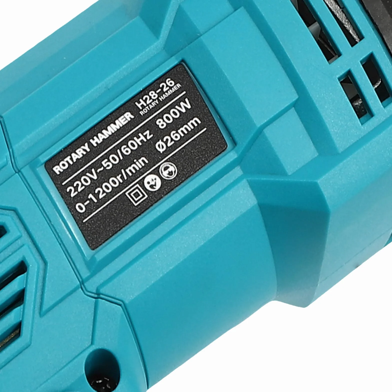 Elektryczny zestaw młotowiertarek, 800 W, wiertarka udarowa, młot udarowy, 0-1200 obr./min, obracany o 360°, uchwyt 26 mm