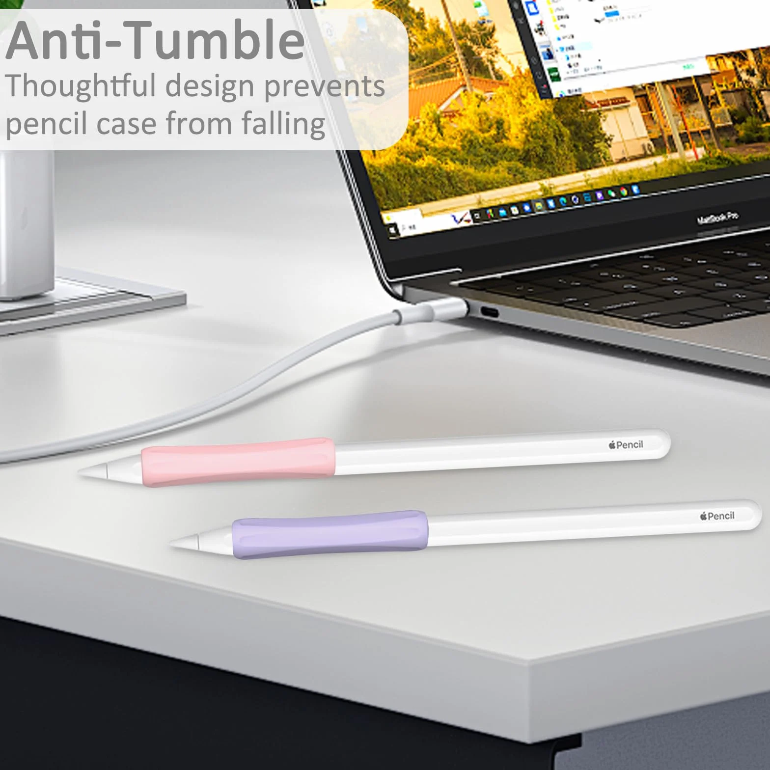 Silikonowy uchwyt do Apple Pencil Pro, 2. i 1. generacji, USB-C - Ergonomiczna osłona
