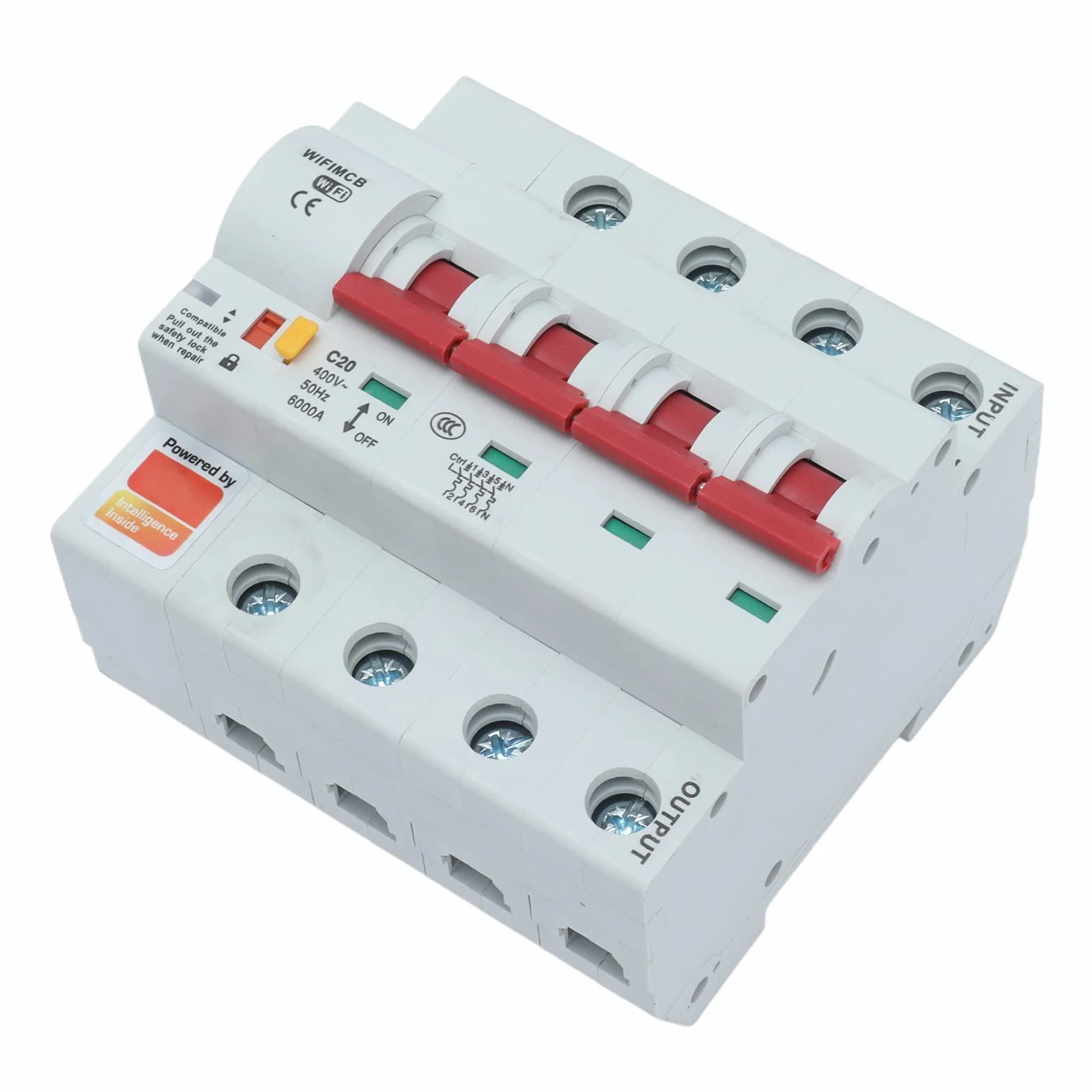 Inteligentny Wyłącznik WiFi 4-polowy z Zdalnym Sterowaniem i Blokadą Bezpieczeństwa AC 400V 20A dla Systemu Smart Home