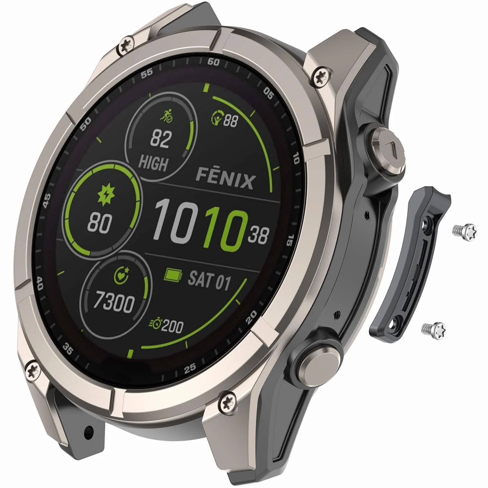Zapasowe zderzaki ochronne do Garmin Fenix 8/Tactix 8/Quatix 8 antykolizyjne ciemnoszare 51 mm
