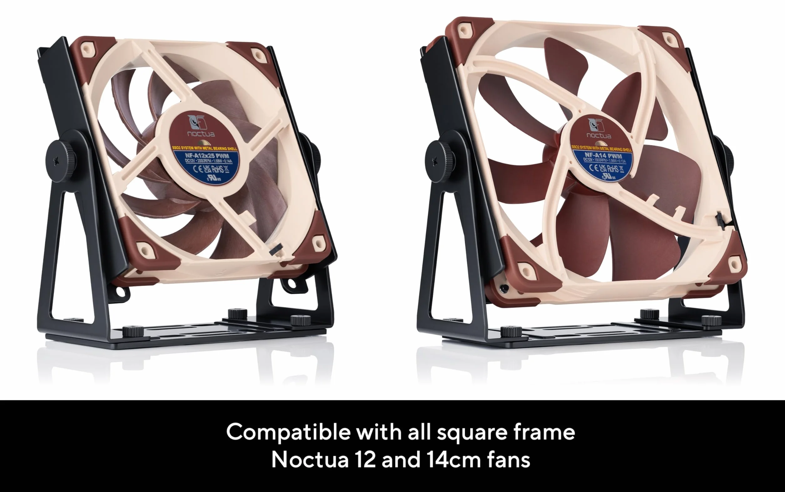 Noctua NV-FM1, Obrotowe, Wielozadaniowe Mocowanie dla Wentylatorów 120 i 140 mm (Czarne)