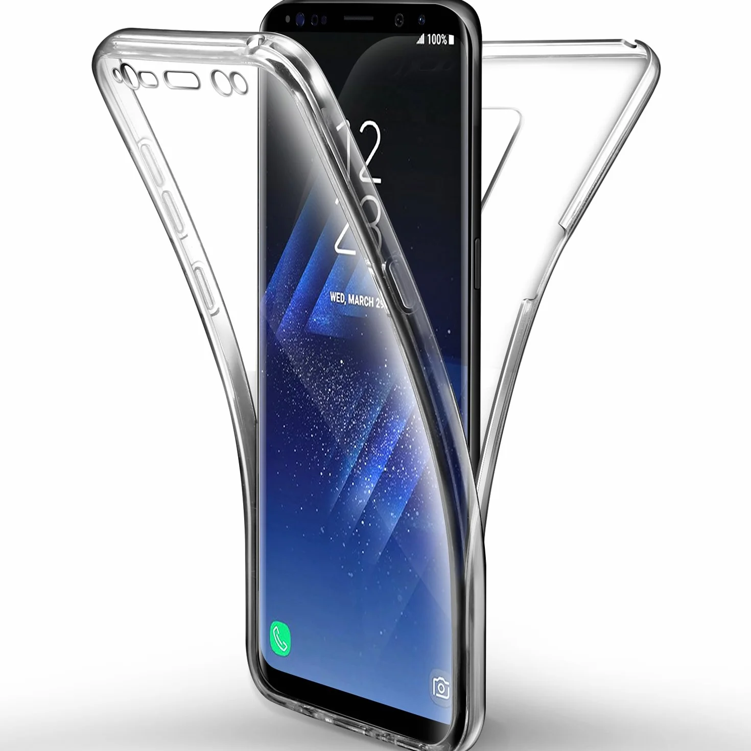 Etui Na Telefon Samsung Galaxy S9 Plus Z Ochroną 360 Stopni Silikonowe Przezroczyste Etui Na Telefon Samsung Galaxy S9 Plus, Przezroczyuste