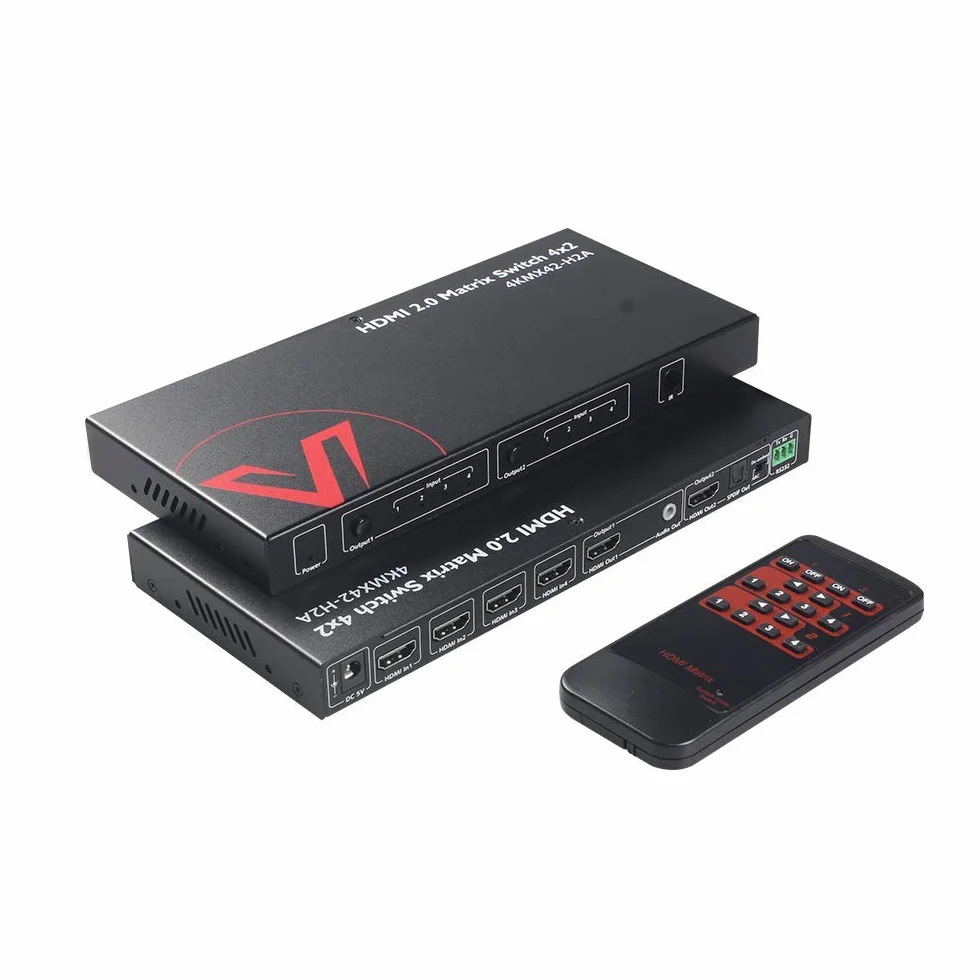 AV Access 4x2 4K@60Hz HDMI 2.0 Matrix HDR10 3D ARC CEC HDCP 2.2 18 Gb/s RS232 IR