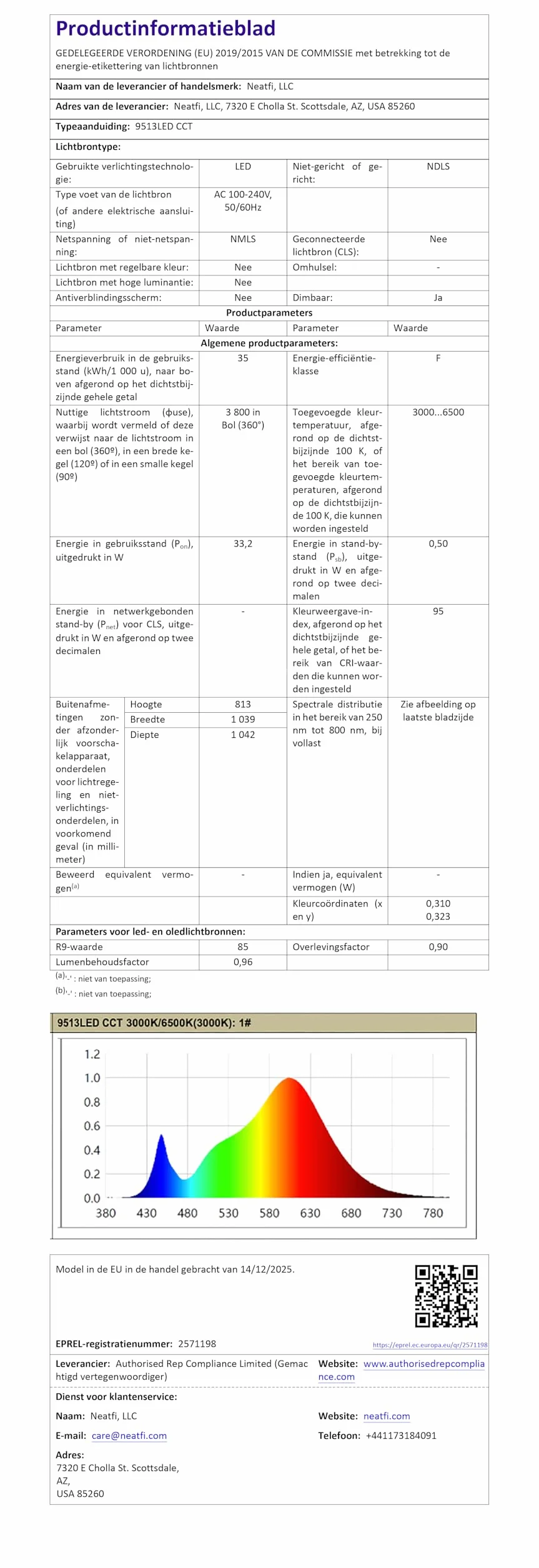 Neatfi lampa biurkowa LED 3 000 lumenów, regulowana lampa biurkowa z 360 diodami LED SMD, 30 W, CRI 95, regulowana temperatura barwowa do domu i biura (CCT z Zaciskiem, Biały, 112 CM)