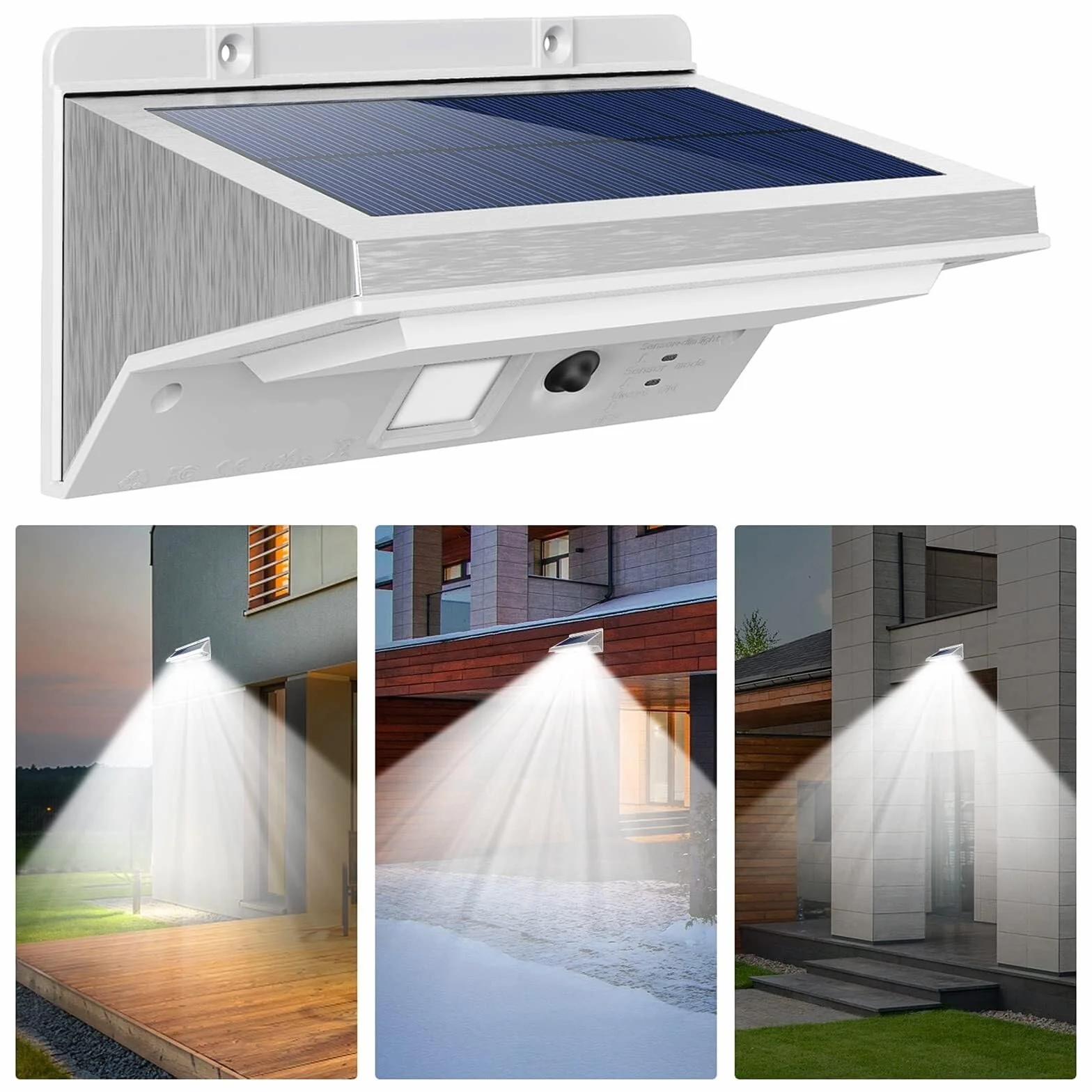 Zewnętrzna Lampa Solarna Lampy solarne, czujnik ruchu, zewnętrzne, zasilane diodami LED, ze stali nierdzewnej Światła Słonecznego Nowoczesne