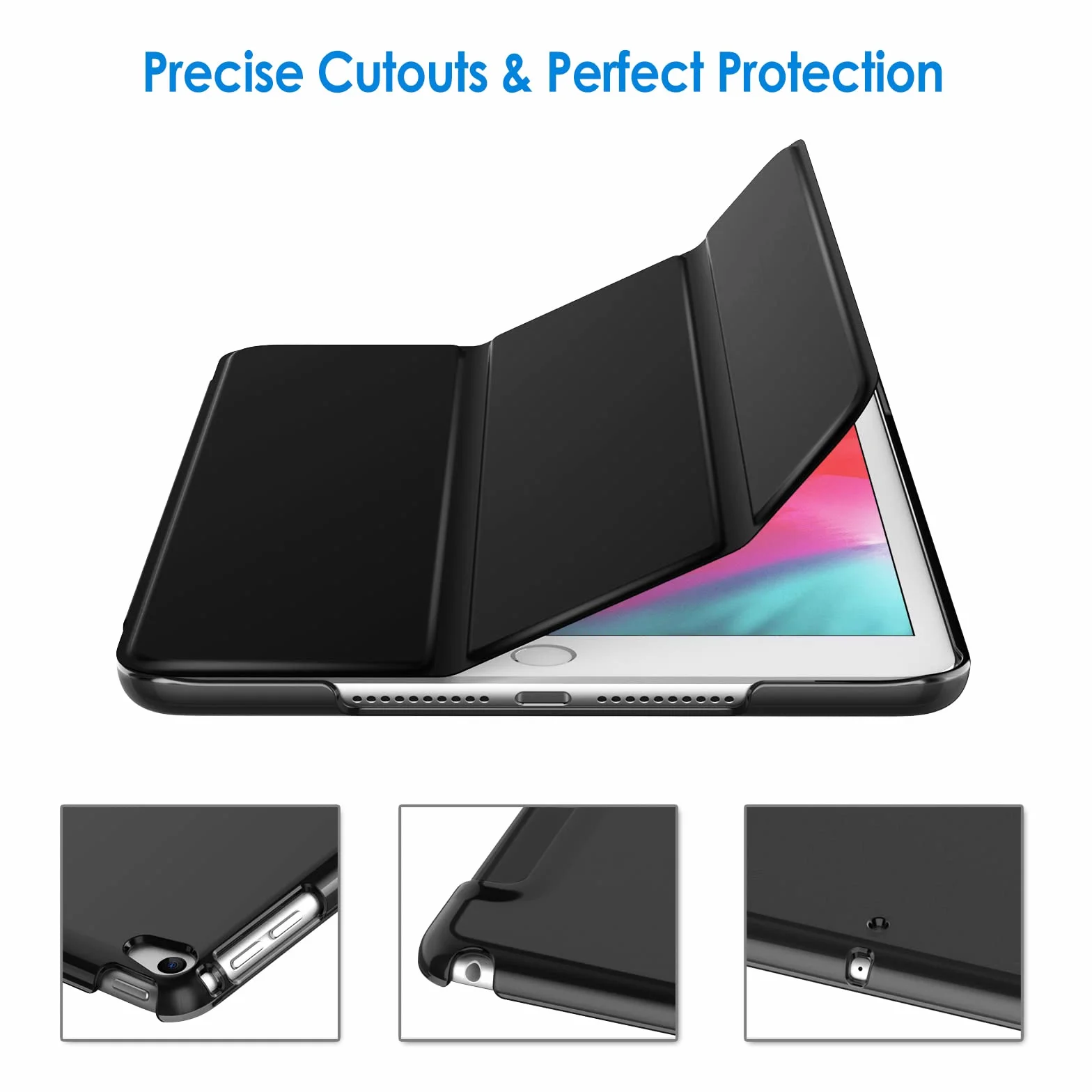 JETech Etui iPad Mini 5 5. Generacja 2019 Automatyczne Budzenie Usypianie Czarny