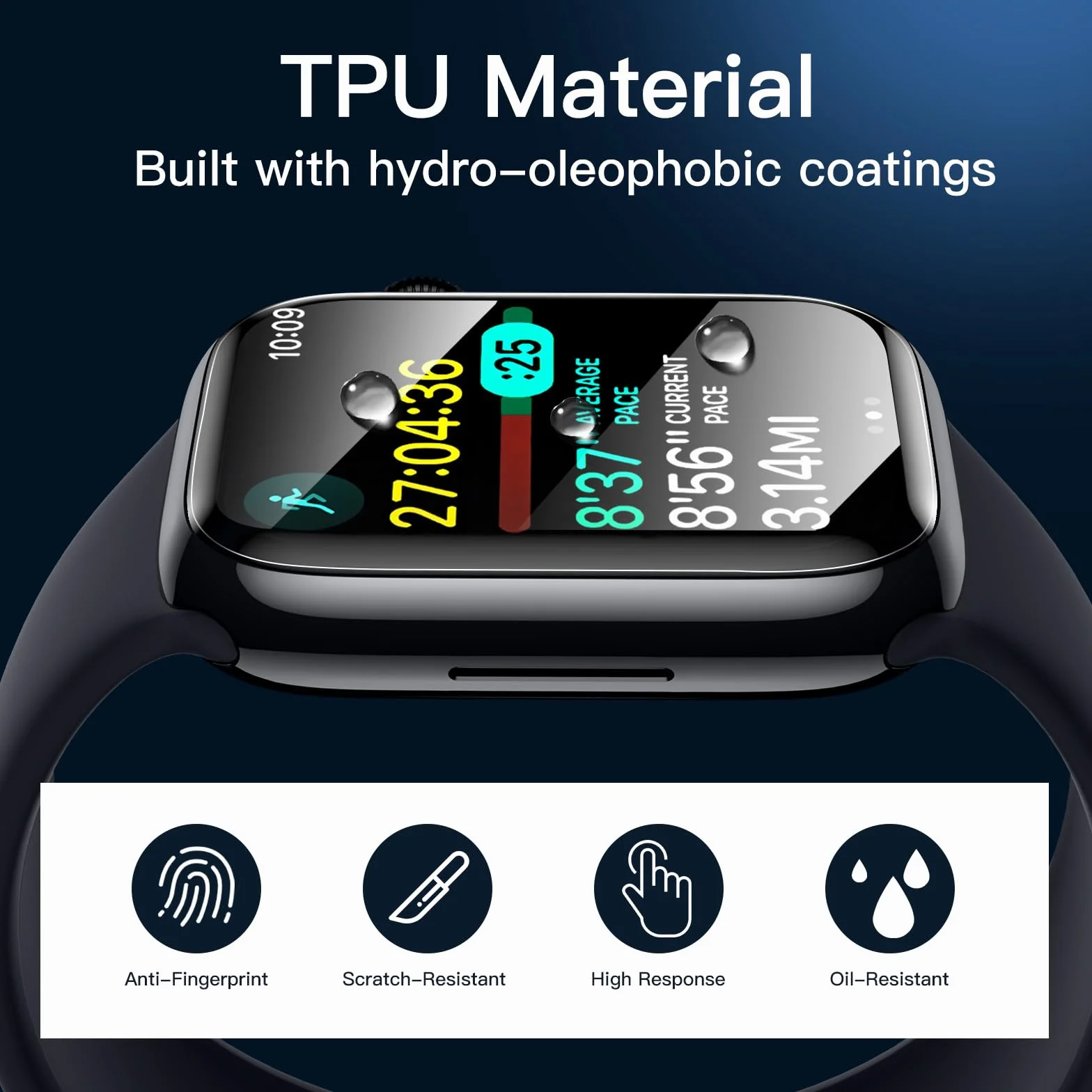 JETech Ochraniacz Ekranu Apple Watch Series 11/10 46mm, Folia TPU Samolecząca, Antyzarysowania HD, 3 Sztuki
