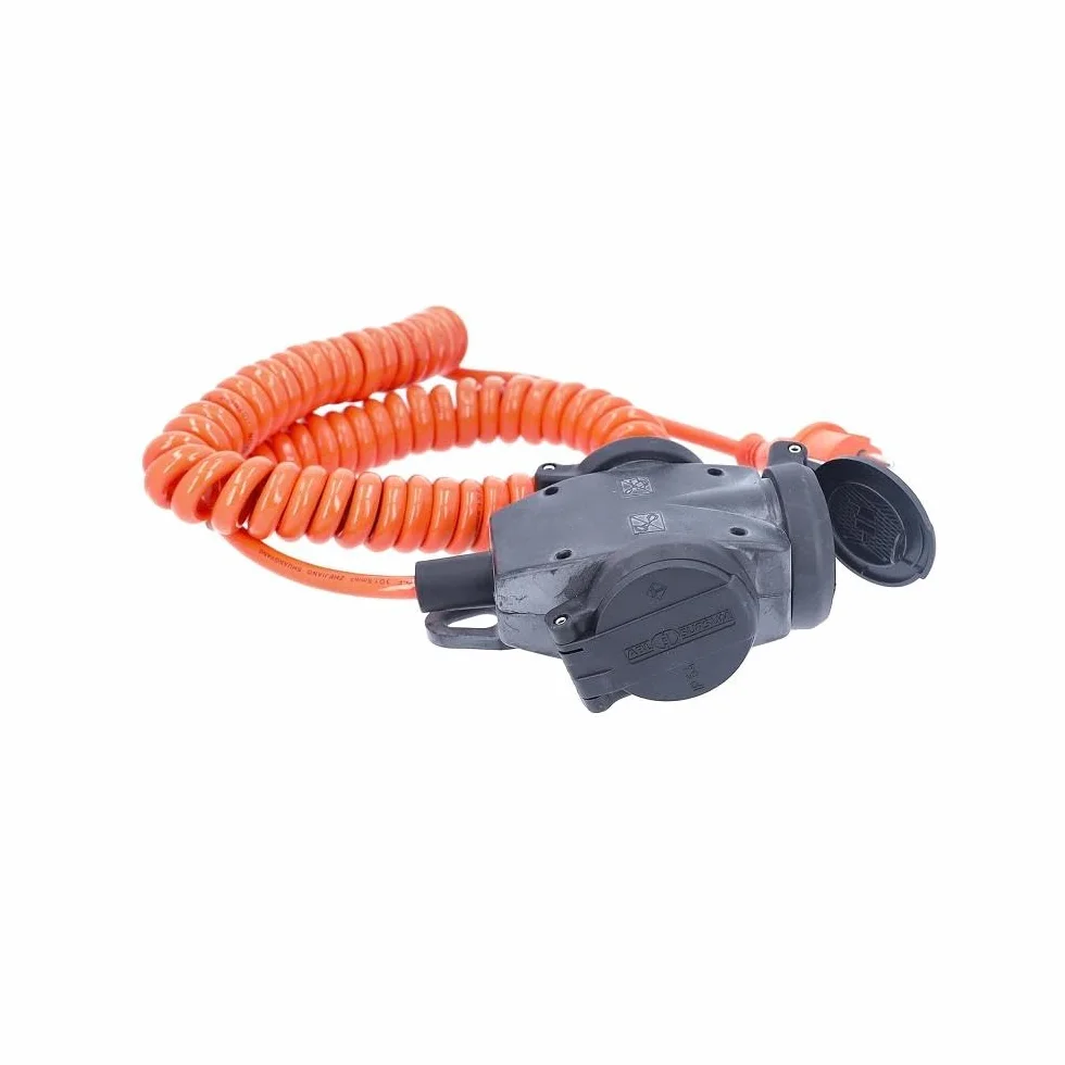 as - Schwabe 70414 Schutzkontakt-Spiralkabel, 5m H07BQ-F 3G1,5, orange, IP44 Gewerbe, Baustelle