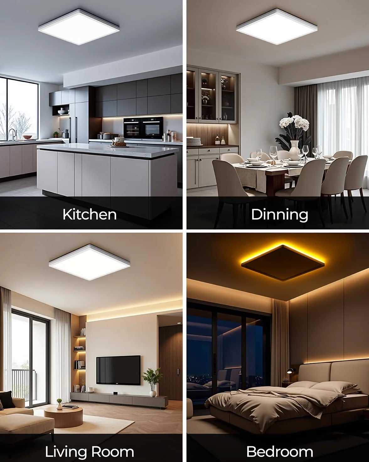 BLNAN LED Lampa Sufitowa Płaska ściemnialna, 24W Lampa Sufitowa z Pilotem, 2000K światło nocne Ciepłe, 3000K-6500K Lampa Sufitowa do Sypialni Salonu Pokoju Dziecięcego, Biała 30CM
