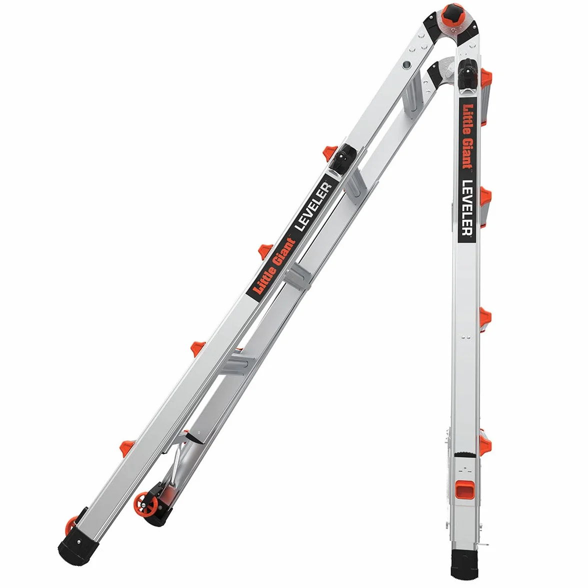 Leveler Aluminum Articulated extendable Ladder with Ratchet Levelers (M17 4x4 Steps)