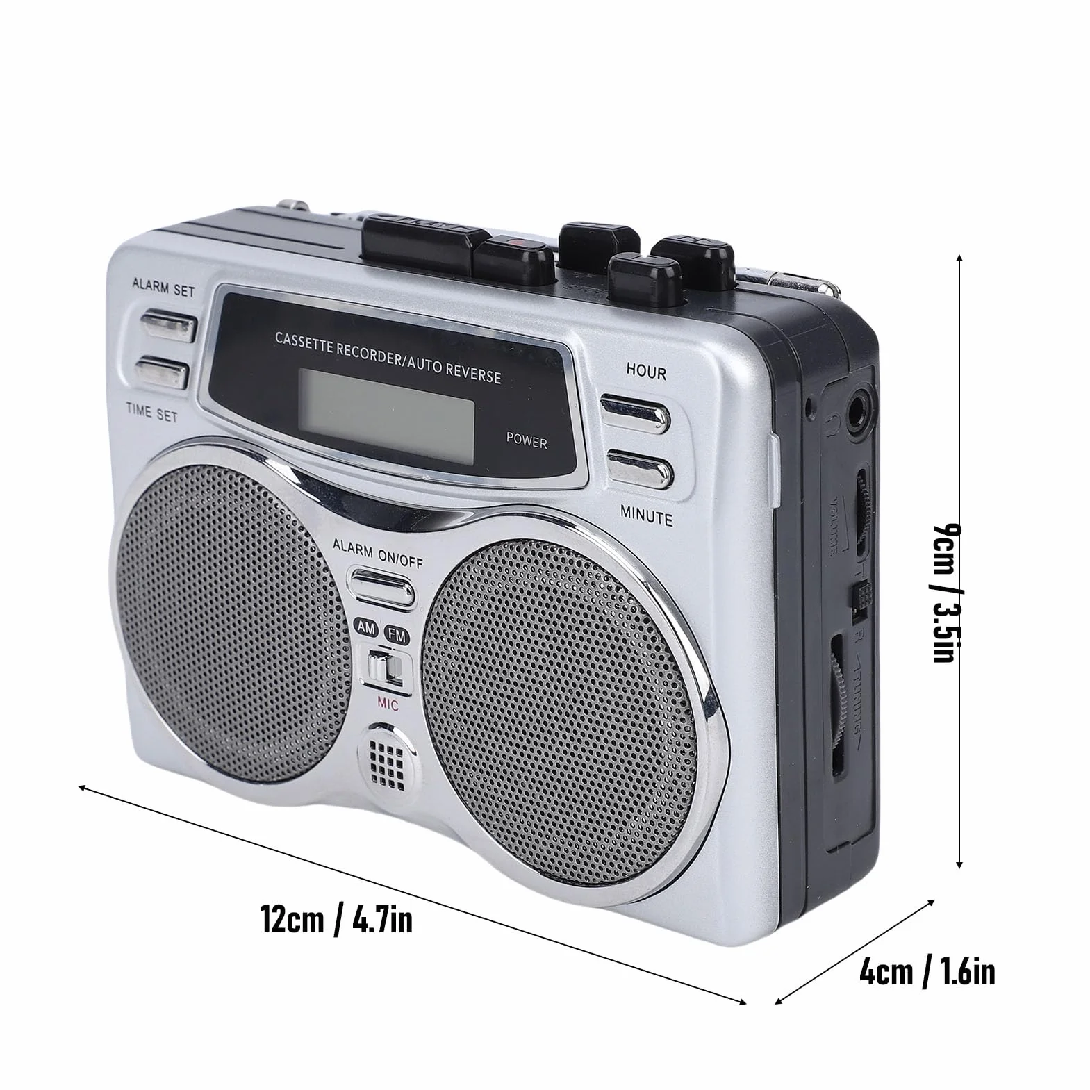 Bewinner Magnetofon Kasetowy Retro Radio AM FM z Wbudowanym Głośnikiem Nagrywanie