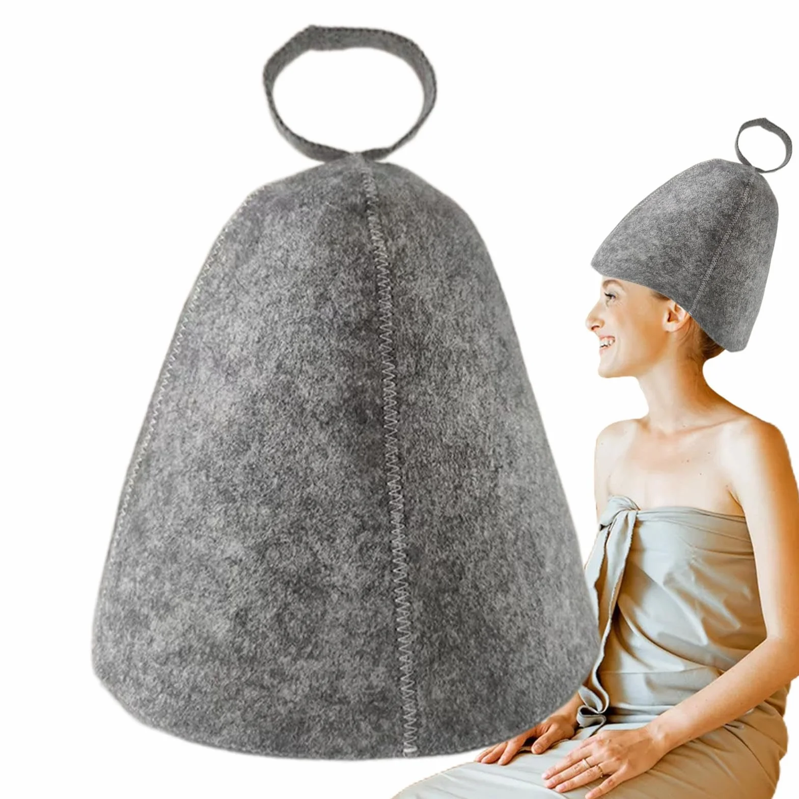 Czapka do sauny, pochłaniająca wodę filcowe nakrycie głowy do kąpieli parowej, czapka termoizolacyjna dla mężczyzn i kobiet, wygodna czapka ochronna do sauny, spa i prysznica