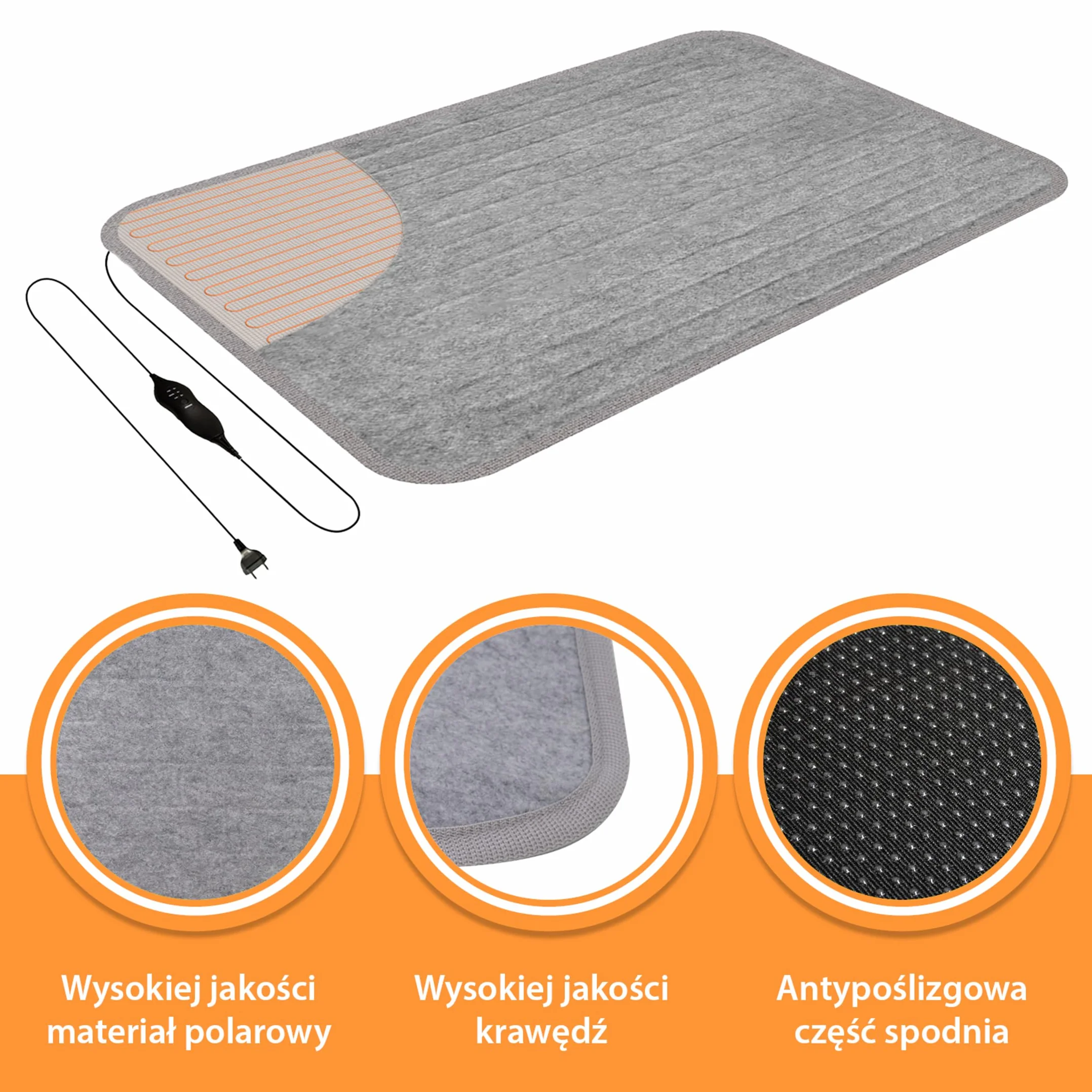 Mi-Heat Podgrzewana podkładka pod Dywanik 100 x 140 cm – pod dywan Ogrzewanie Dywan ogrzewany Wycieraczka Dywan grzewczy do 30°C – 3 poziomy ogrzewania i timer