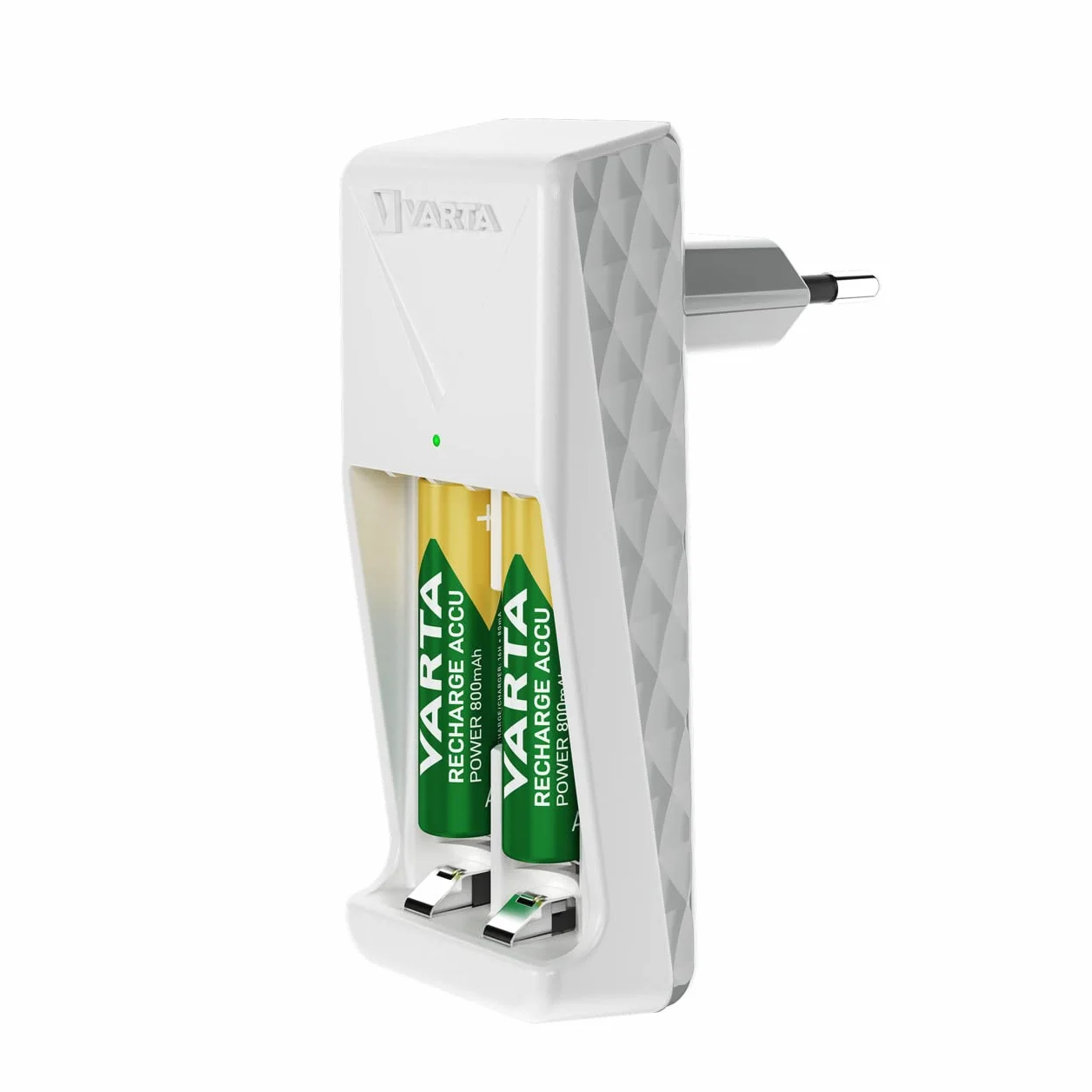 Varta MiniładowarkaMiniChargerna2akumulatoryniklowo-metalowo-wodorkowe(NiMH) AA,AAA(wtym2xakumulatorAAA800mAh),wtyczkaUE