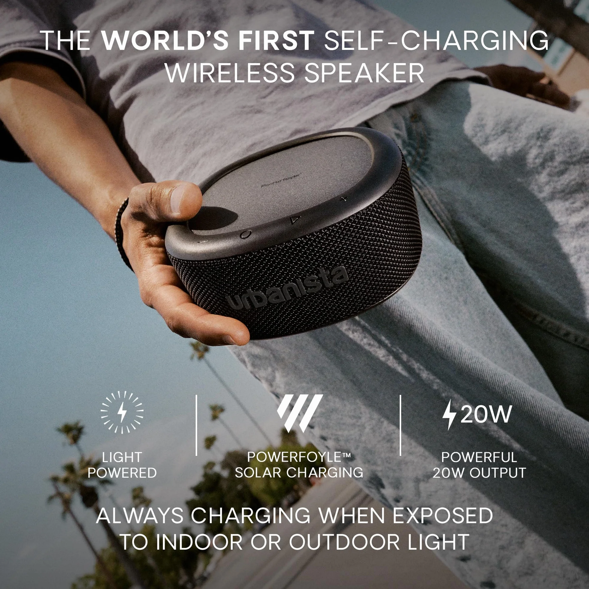 Urbanista Malibu Przenośny głośnik Bluetooth ładowany energią słoneczną