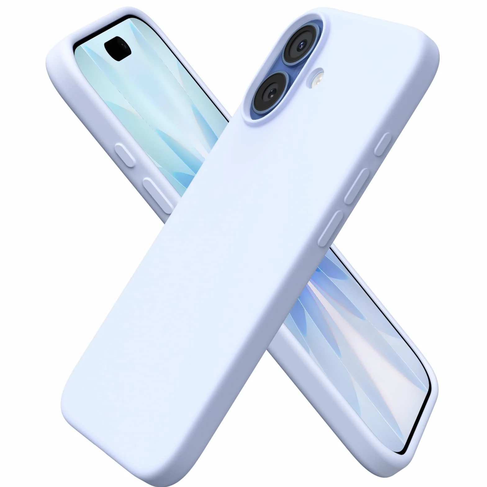 ORNARTO Etui na iPhone 17, Silikonowe 6,3 cala, cienka osłona na iPhone 17 z płynnego silikonu, odporna na zarysowania i wstrząsy osłona na iPhone 17 (2025) - Niebieski dziecięcy