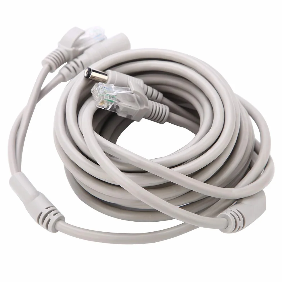 Kabel Ethernet CCTV RJ45+DC 5M Cat 5 10Mbps/100Mbps do monitoringu