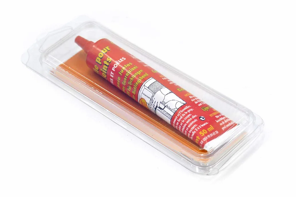 Czarny klej ogniotrwały do uszczelek 50ml - gotowy do użycia - specjalny kominek, palenisko, wkład i piec - odporność na wysokie temperatury 1100°C - produkcja francuska - pirofic