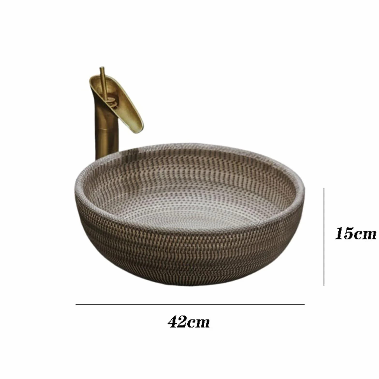Umywalka Nablatowa, Umywalka Nablatowa, Prosta Okrągła Umywalka, Pogrubiona Ceramiczna Umywalka Nablatowa, Umywalka Łazienkowa, Umywalka Nadblatowa