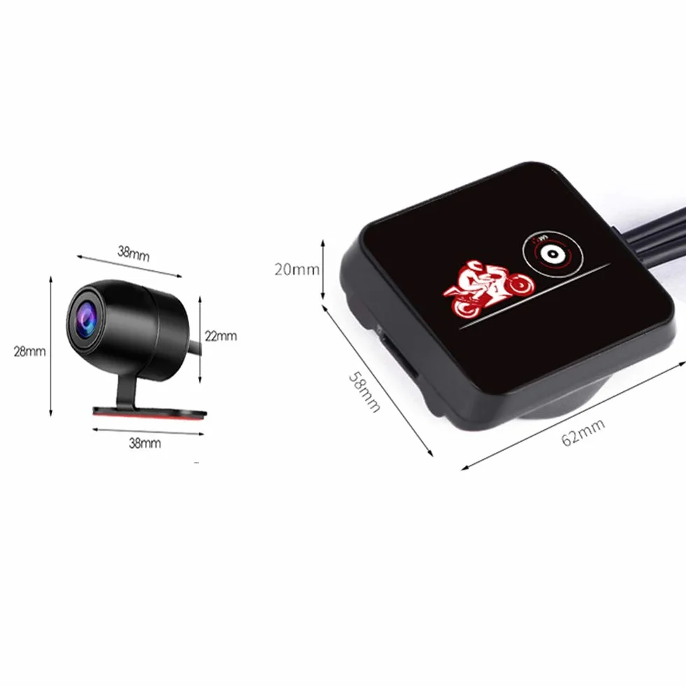 VSYSTO Kamera motocyklowa 1080p podwójna soczewka WiFi szerokokątna 130°