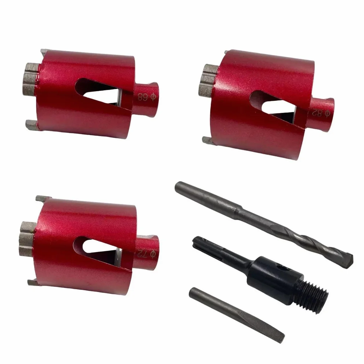 Wiertło diamentowe spawane laserowo M16, wiertło centralne i adapter SDS-Plus, odpowiednie do otworów ściennych 68 mm, 72 mm, 82 mm (82 mm M16 SDS PLUS)