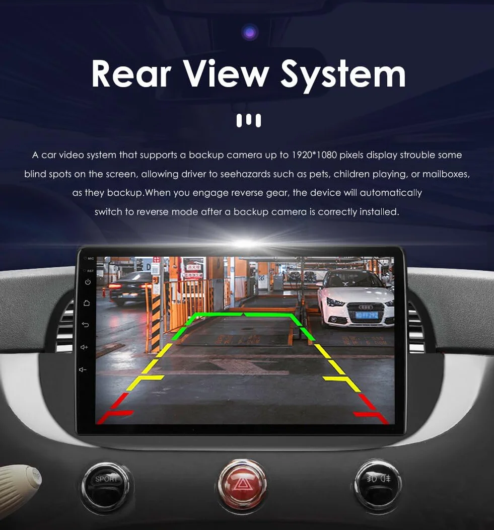 Hizpo 9-calowy ekran dotykowy Radio do Fiat 500 2007-2014 Carplay Android Auto 8-Core 4+32 GB DAB WiFi 4G