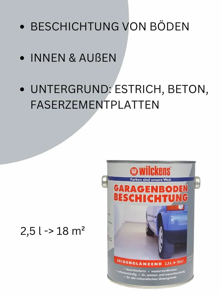 Wilckens Powłoka podłogi garażowej, 2,5 l, RAL 7001 srebrno-szara