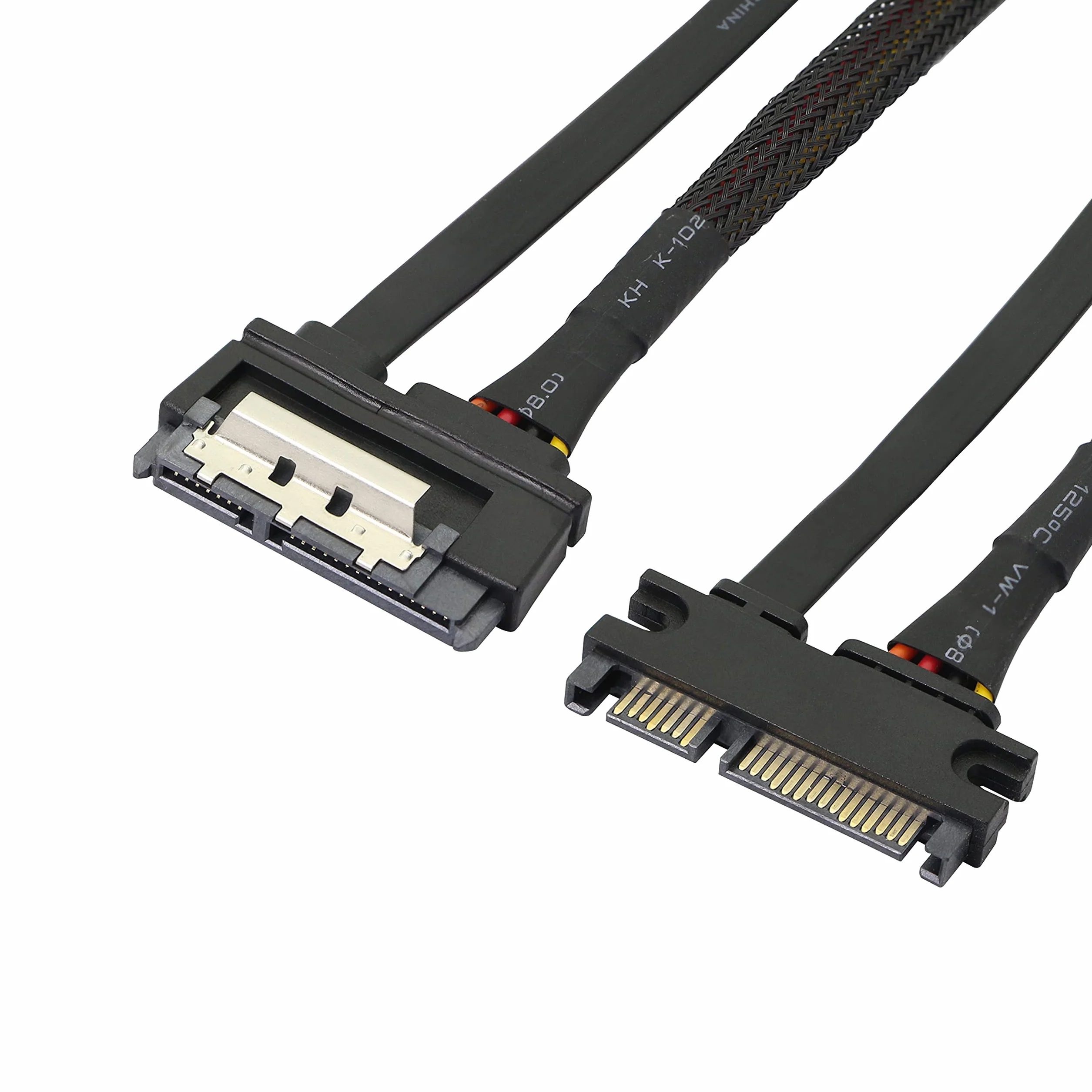 Przedłużacz SATA 50 cm 22-pinowy (7+15) SATA3.0 6 Gb/s męski-żeński z blokadą