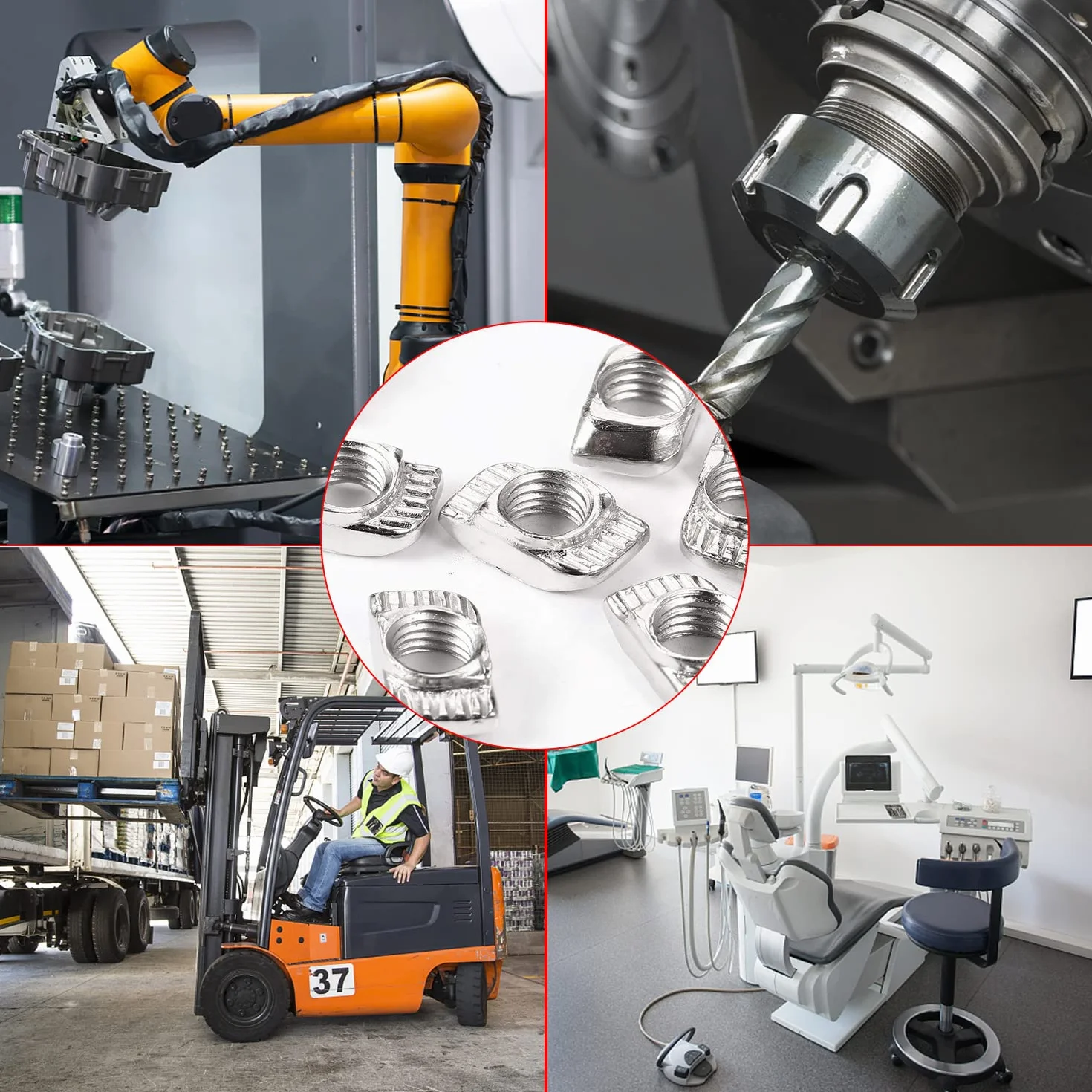 Nakrętka młotkowa 100 sztuk EU20-M4) Nakrętki T z łbem ślizgowym do profilu aluminiowego (EU20-M4)