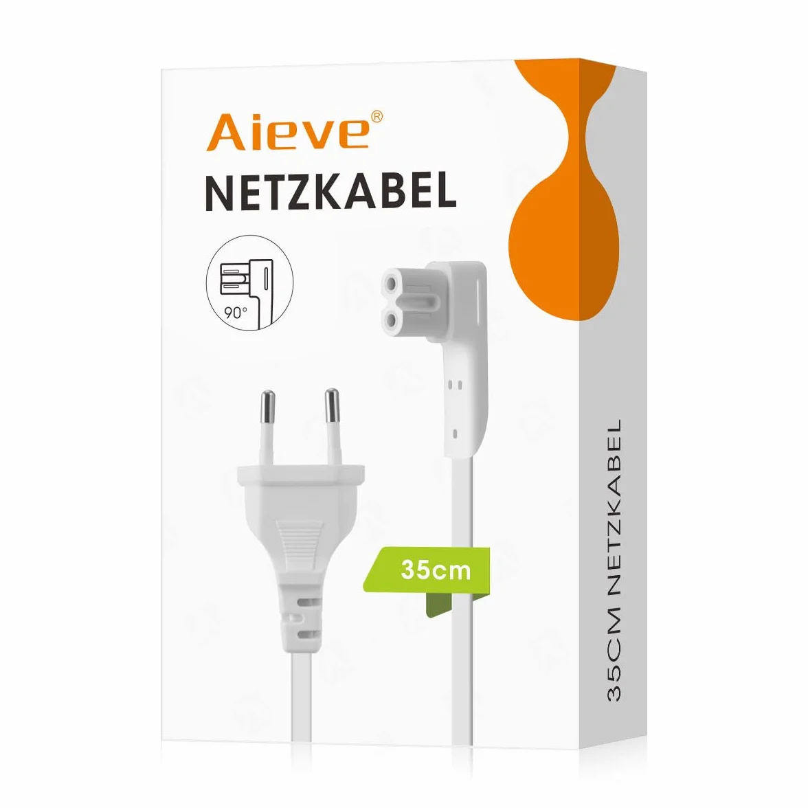 AIEVE Kabel zasilający 35 cm kątowy do SONOS Play 1 One SL ONE WLAN EU szaro-biały