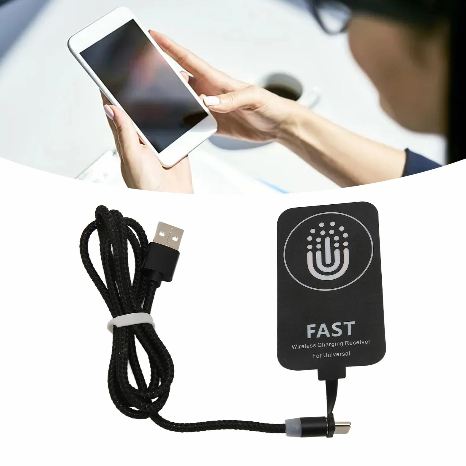 Bezprzewodowa ładowarka Qi USB C z odbiornikiem magnetycznym