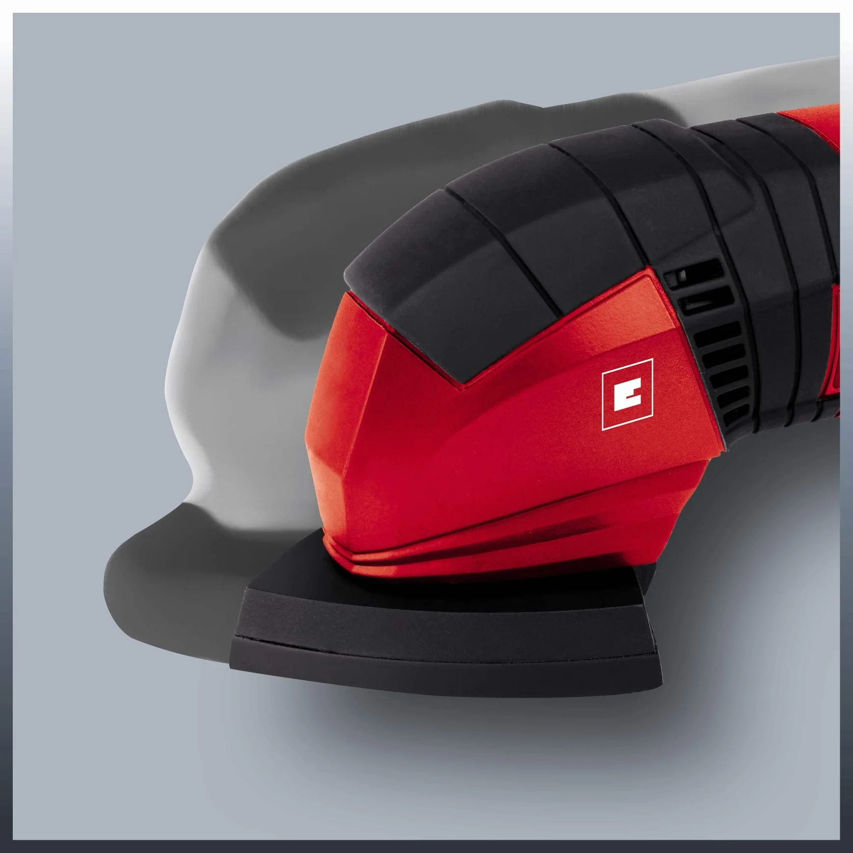Einhell Szlifierka Delta TC-DS 19 (190 W, prędkość oscylacyjna 20000 1/min, ergonomiczny miękki uchwyt, Extreme Fix, adapter do odsysania kurzu, w zestawie 3 sztuki papieru ściernego), czerwona
