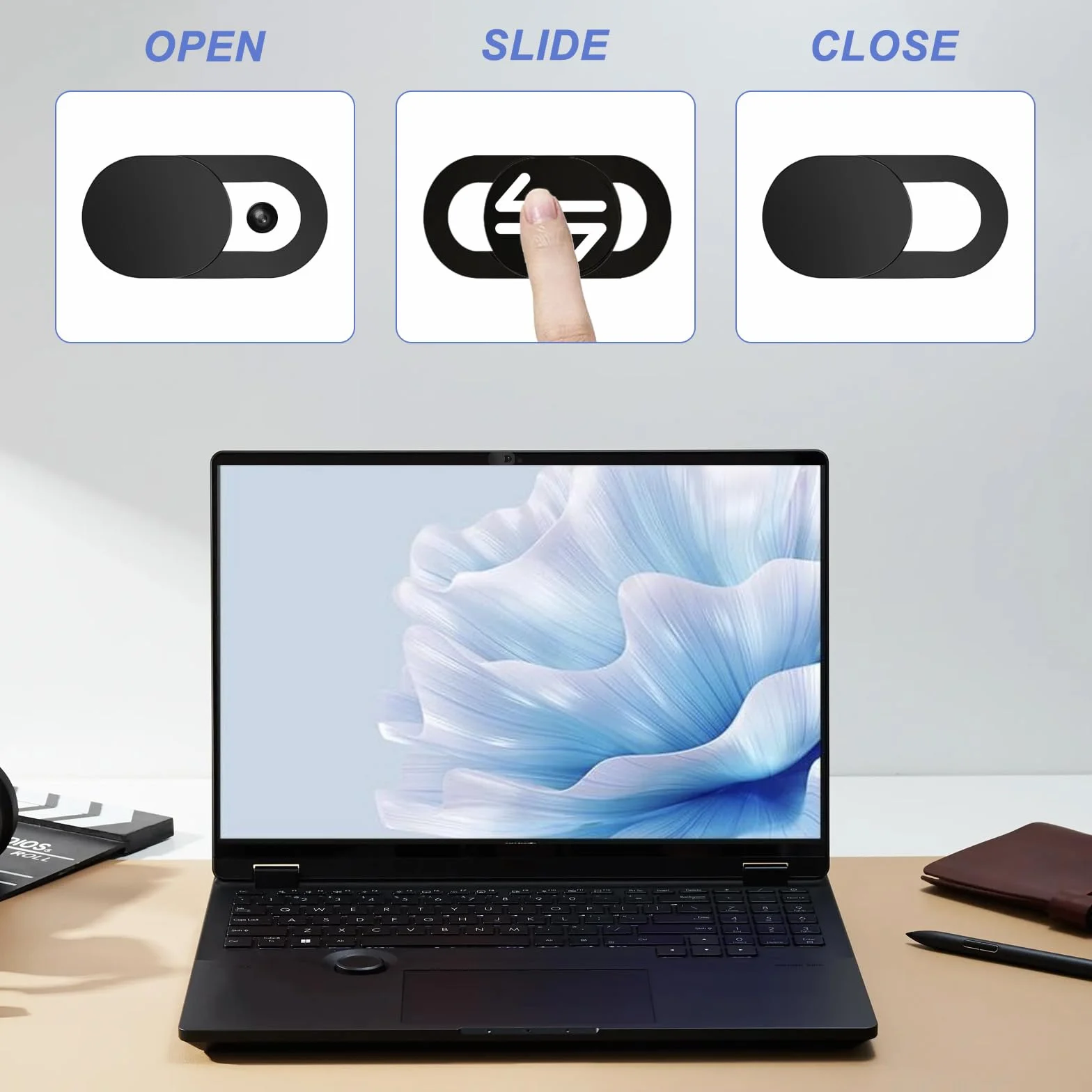 Osłony kamery internetowej 20-pak do laptopa smartfon tablet biały czarny