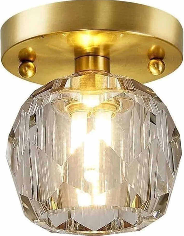 Lampa sufitowa LED do korytarza, złoty kryształ, oświetlenie wewnętrzne do salonu, sypialni, jadalni, na balkon, klatkę schodową, korytarz, do hotelu