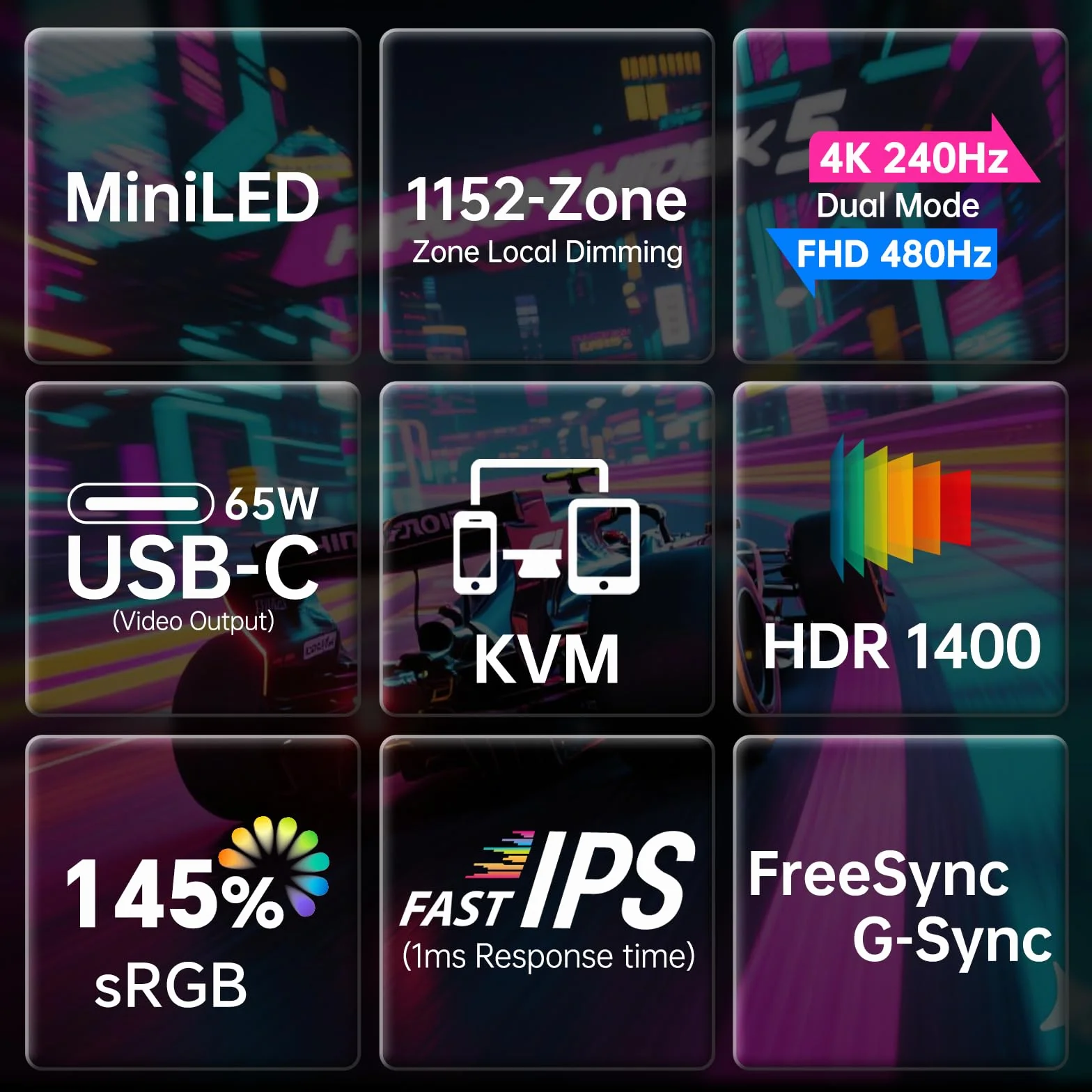 KTC MiniLED Monitor Gamingowy 27 cali 4K 160Hz FHD 320Hz