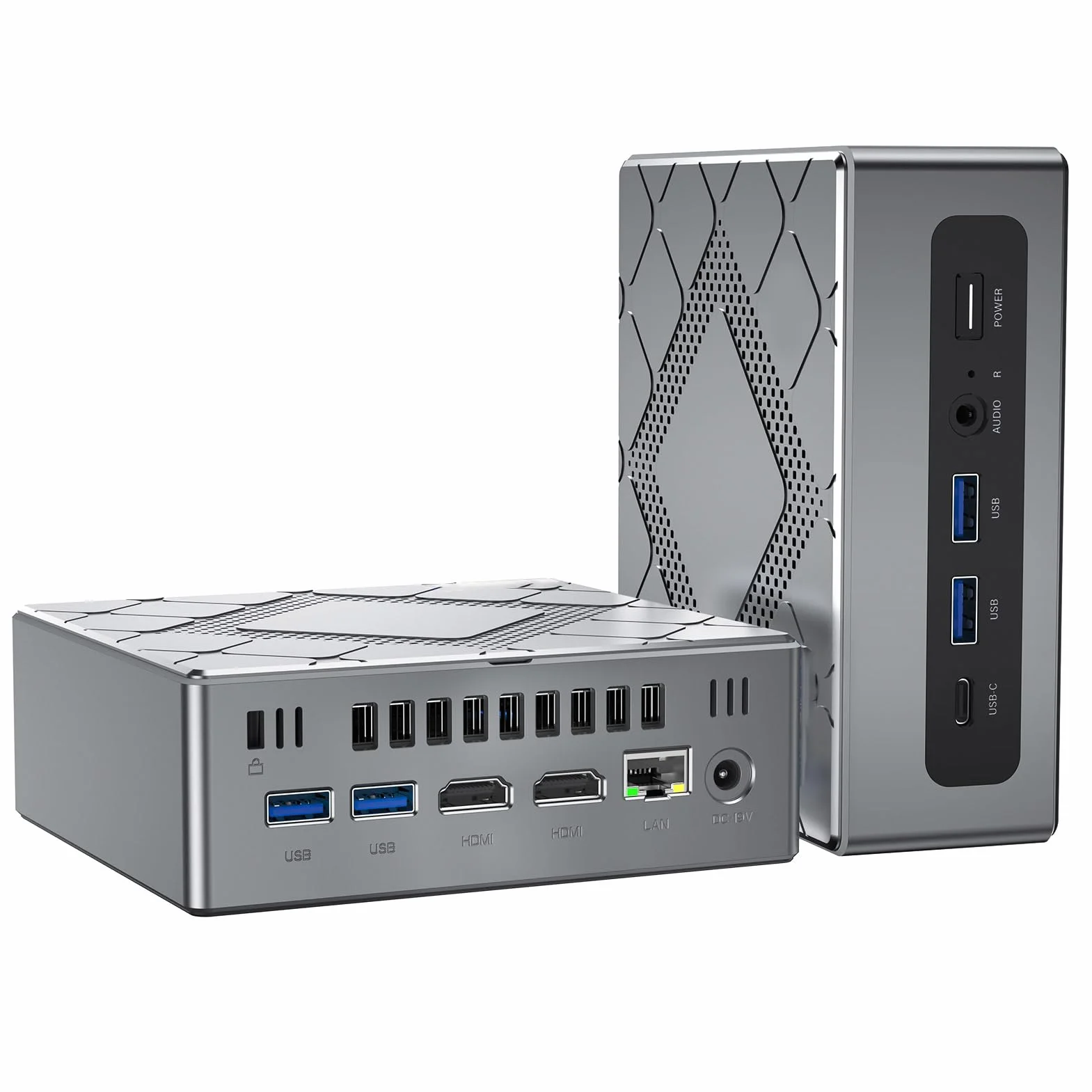 NiPoGi CK10 Mini PC W11 Pro Intel Core i5 12450H (do 4,4 GHz, 8C/12T) mini komputer biurowy 32 GB RAM (2 x 16 GB, 3200 MHz) 512 GB M.2 NVMe SSD, 2 x HDMI + 1 x VGA Triple 4K UHD Display / WiFi6/BT5.2