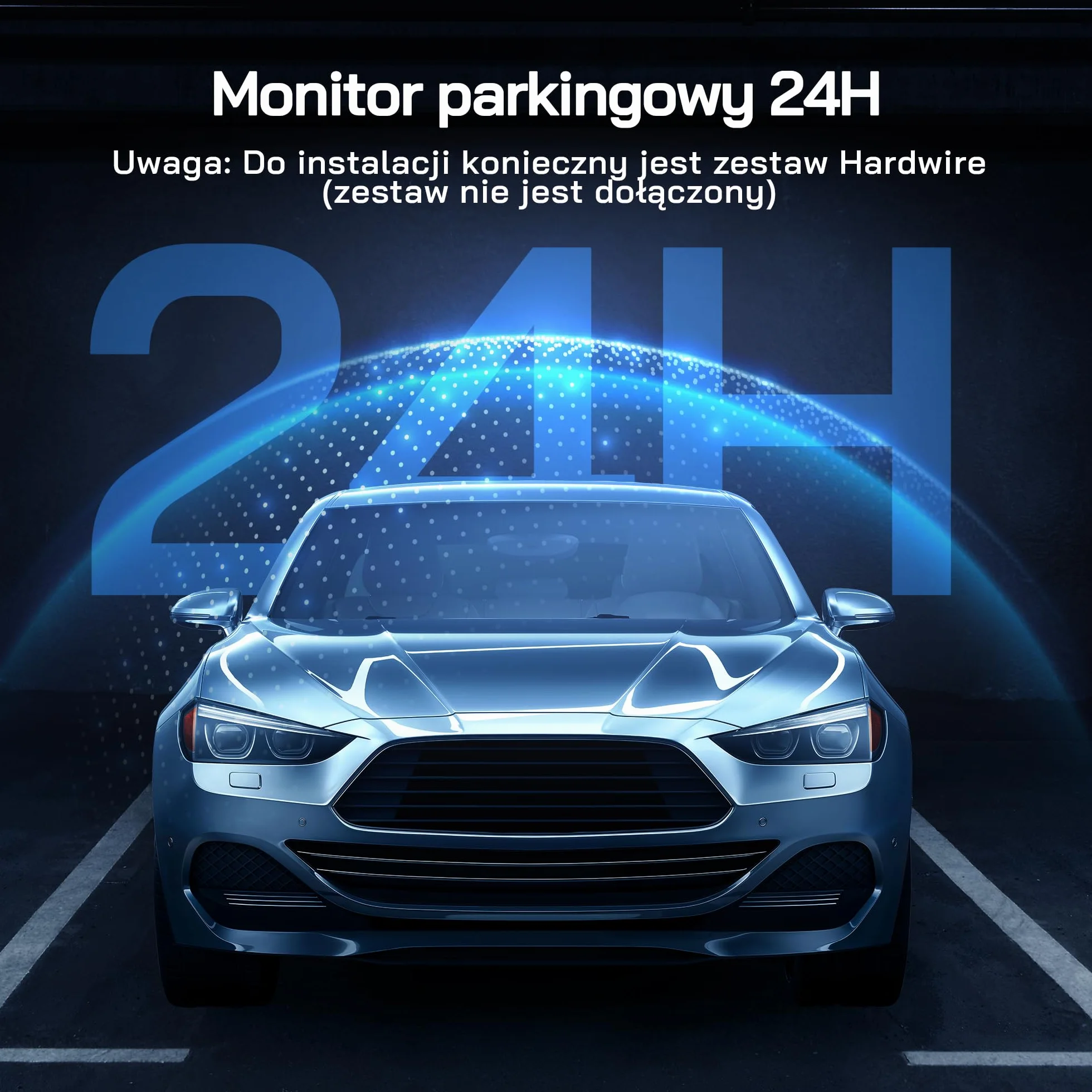 Kamera samochodowa WOLFANG 2.5K Wi-Fi 32GB podwójna z noktowizorem nagrywanie w pętli czujnik G szeroki kąt 170