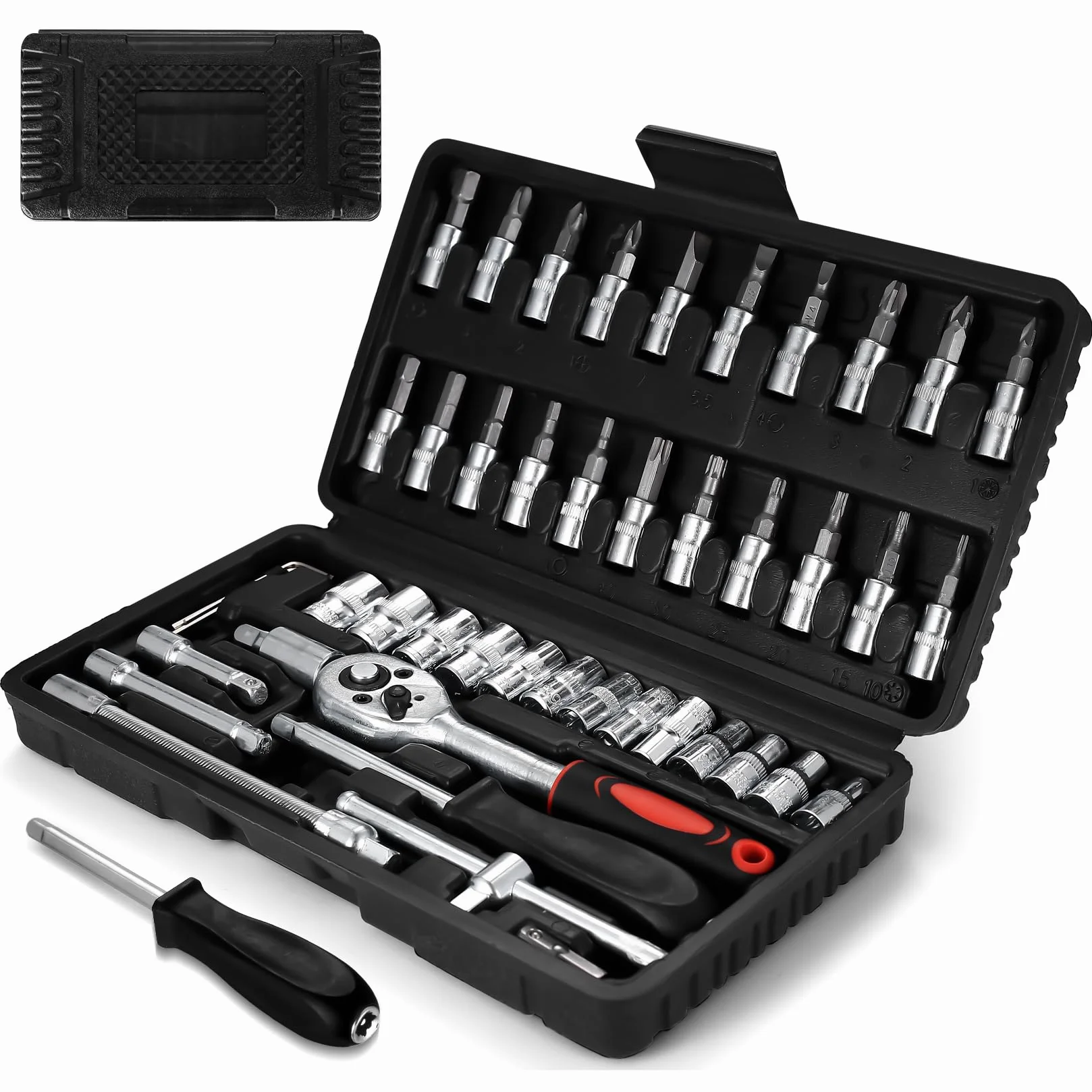 Zestaw kluczy nasadowych 1/10, 2 cm, śrubokręt, grzechotka, przedłużki, narzędzia samochodowe, narzędzia mechaniczne