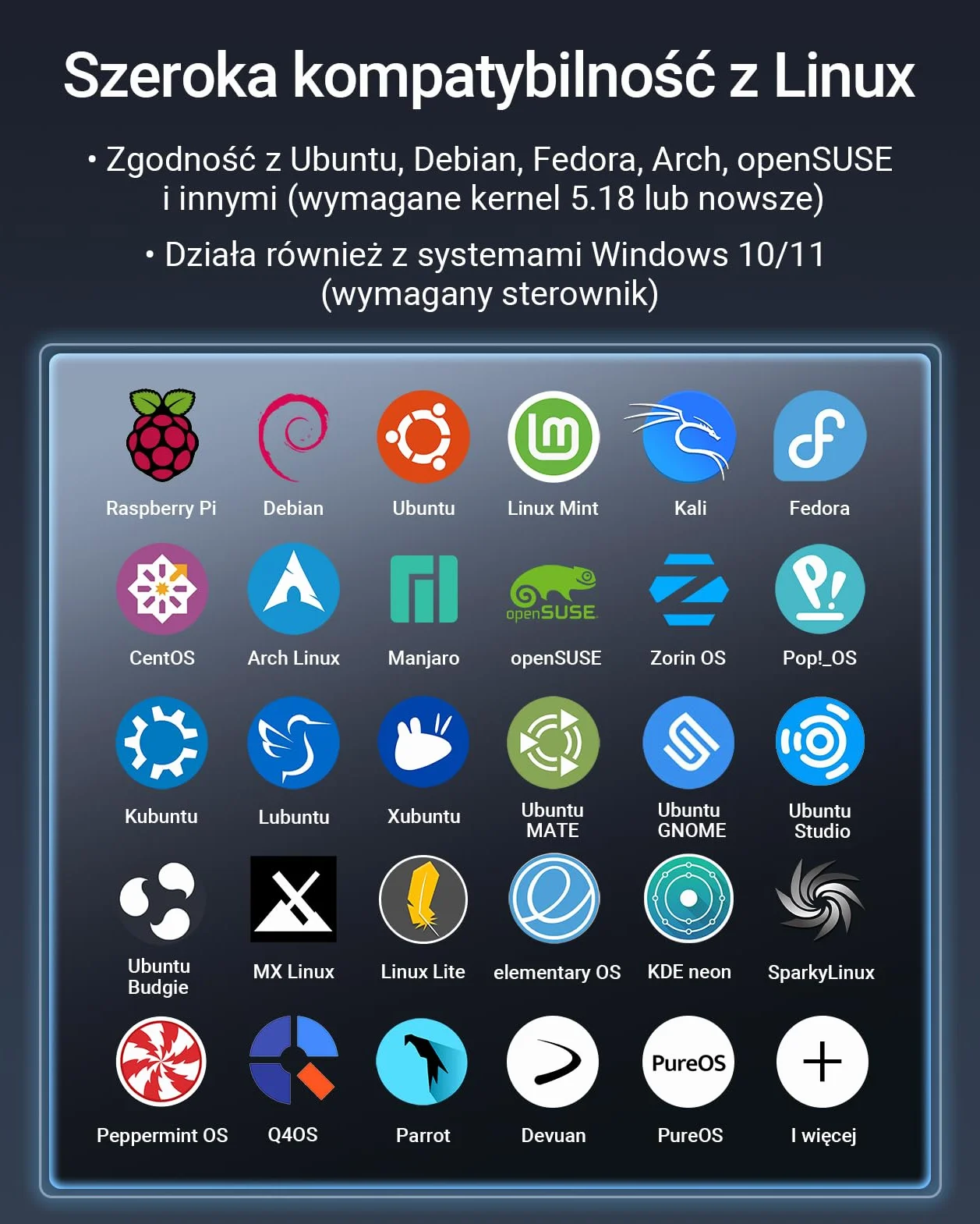 BrosTrend Wi-Fi 6E Linux WiFi Adapter AXE3000, zgodny z systemem Linux WiFi Adapter trójpasmowy bezprzewodowy USB Plug & Play dla Ubuntu, Kali, Fedora, openSUSE, Fedora, Debian, Raspberry Pi itp.