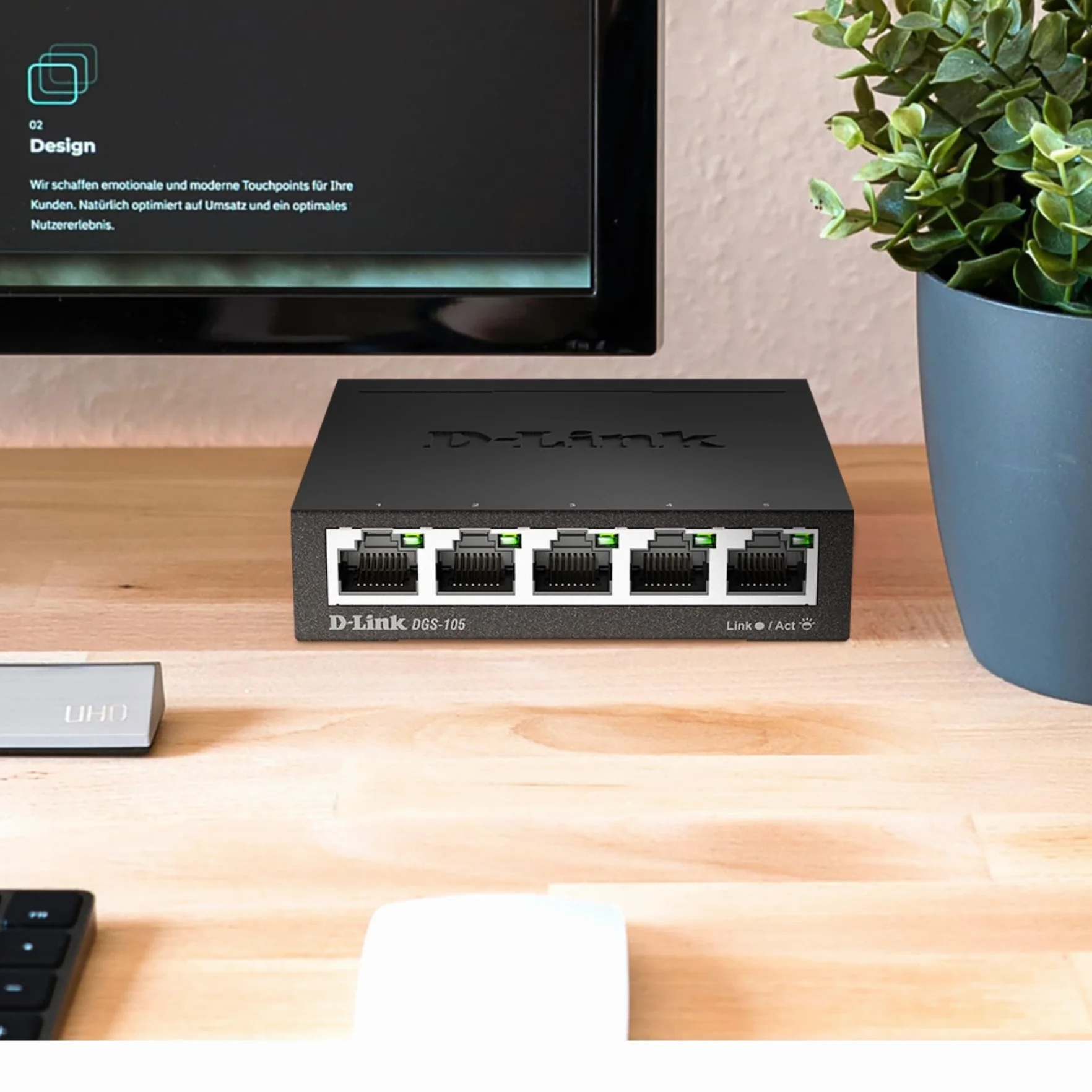 D-Link 5-Portowy Przełącznik Gigabit, Czarny