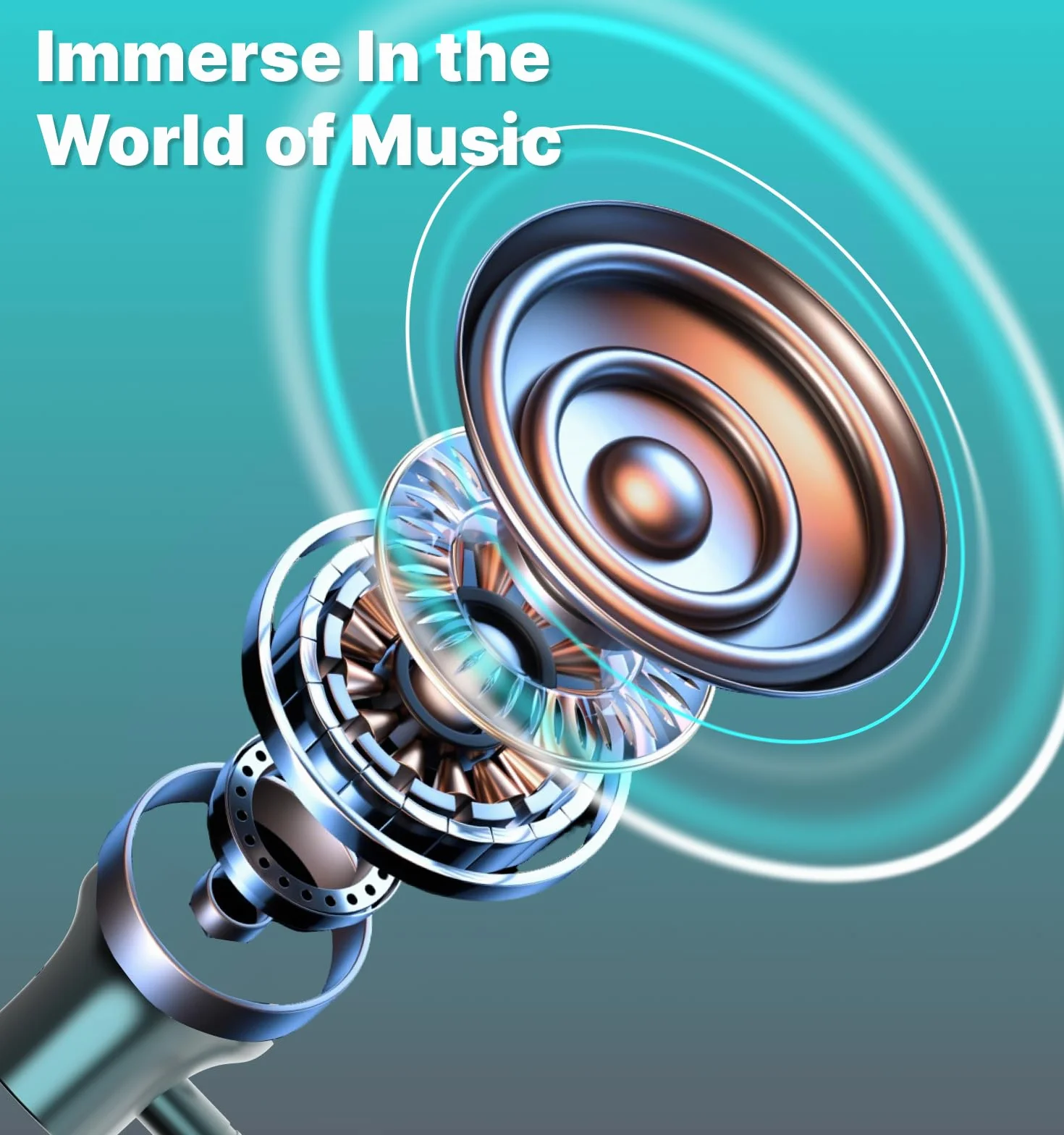 Hmusic H08 Słuchawki Bluetooth 6.0 Bezprzewodowe Mikrofon IPX5 35H