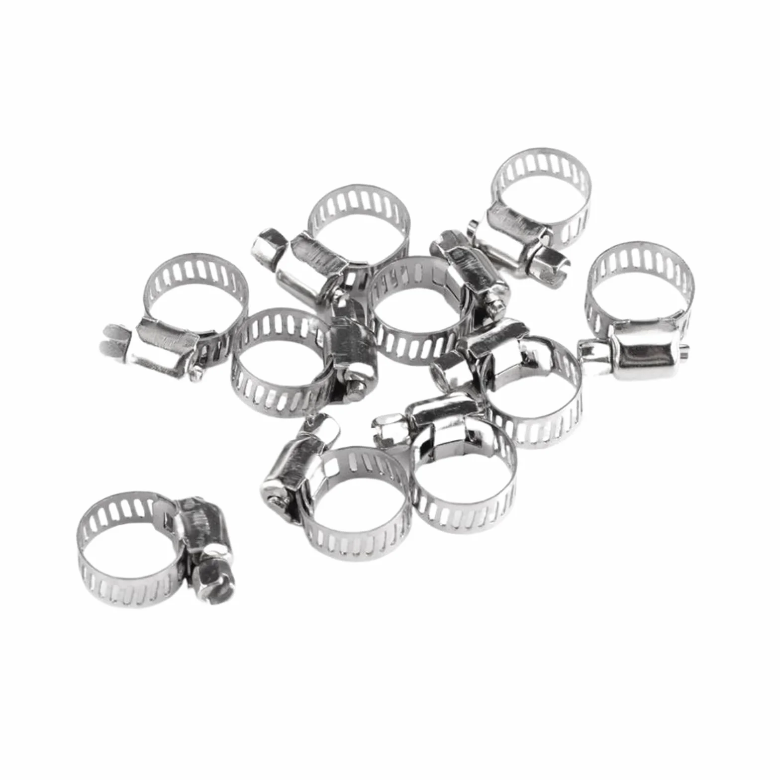 Zacisk rurowy 10 sztuk żelazo ocynkowane regulowany zacisk do węża napędowego przewód paliwowy przekładnia ślimakowa rurowy łącznik 8mm sprężynowy(22-32mm cross)