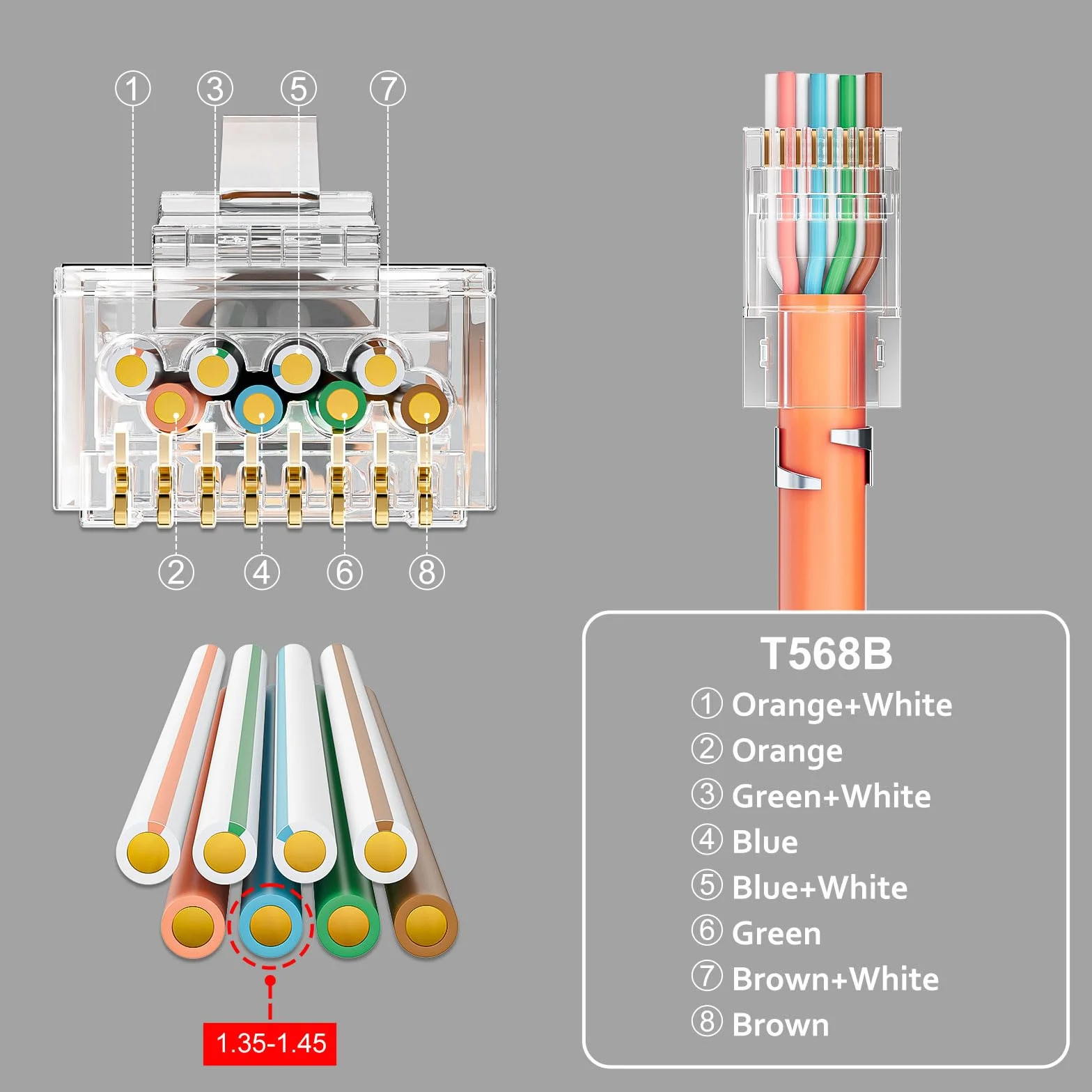 iwillink wtyki RJ45 CAT 7 pozłacane 50μ ekranowane 10 Gbps przelot Cat7 Cat6a