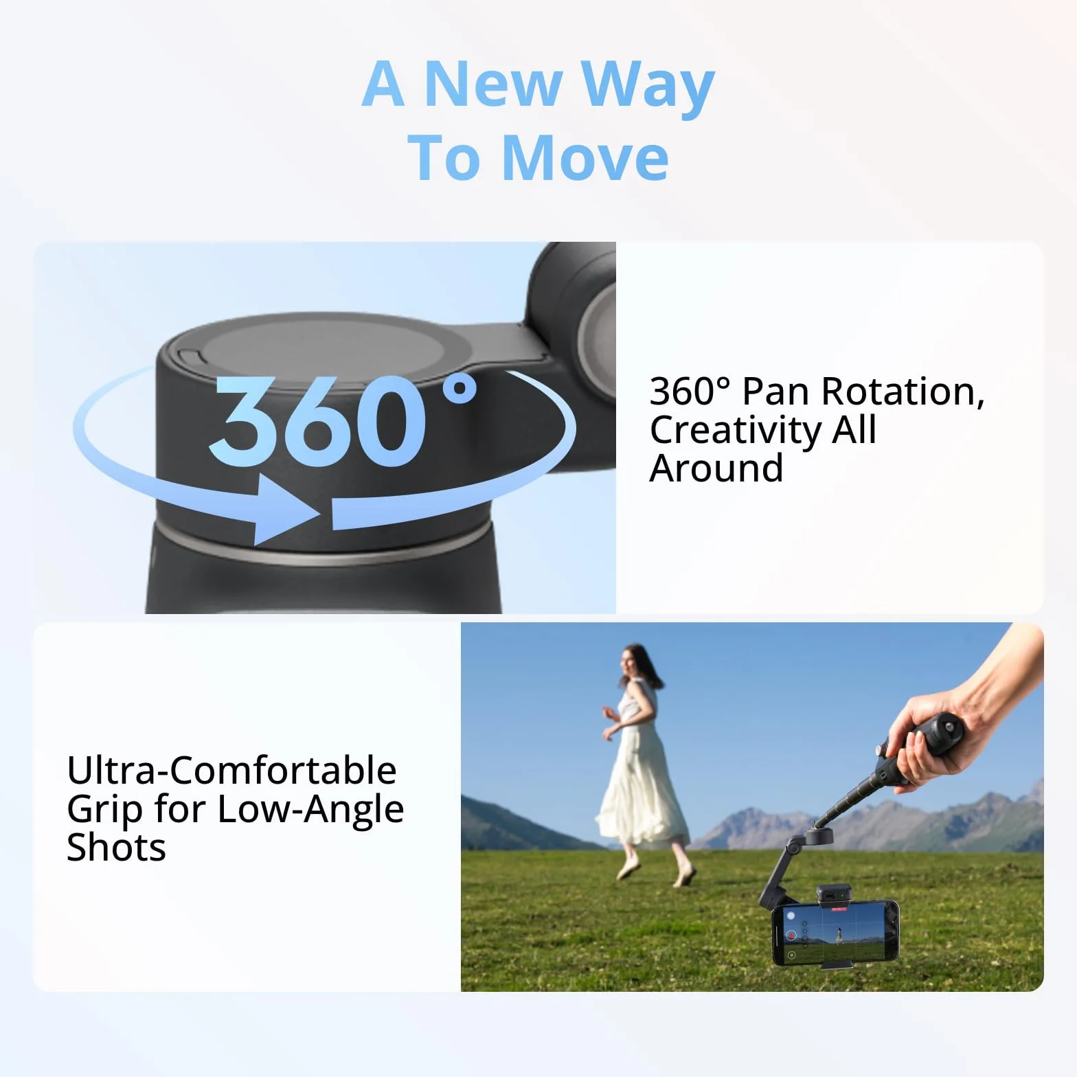 DJI Osmo Mobile 8 stabilizator gimbala do telefonu, natywne śledzenie z dźwiękiem i oświetleniem, obrót 360°, wbudowany drążek przedłużający i statyw, bateria 10 h, drążek przedłużający, solidna
