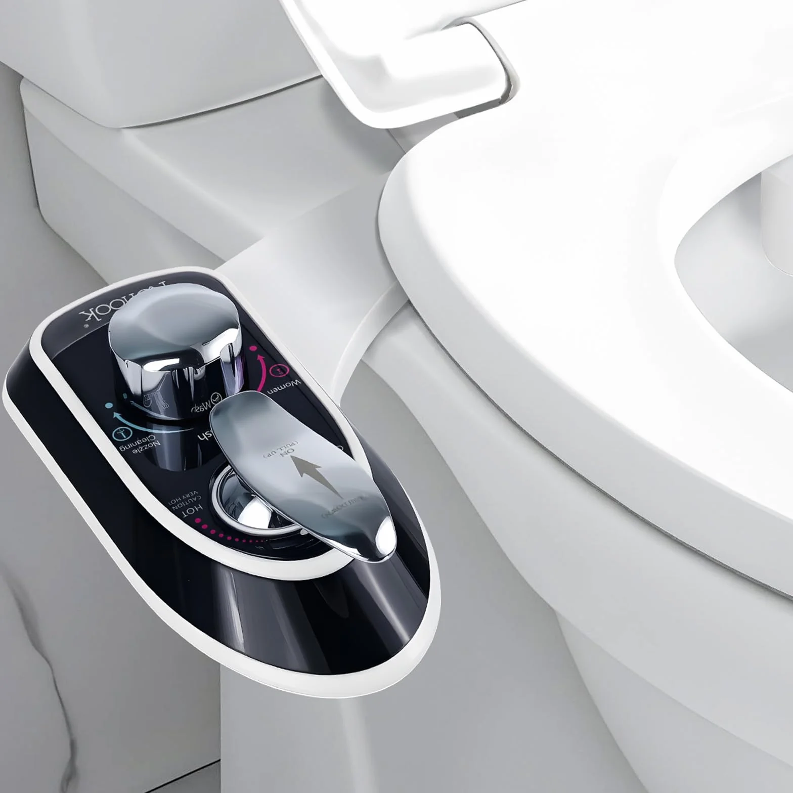 Przystawka bidetu do samodzielnego czyszczenia toalety, podwójna dysza, strumień świeżej wody, zimna lub ciepła woda, nieelektryczny bidet, mocowanie deski sedesowej