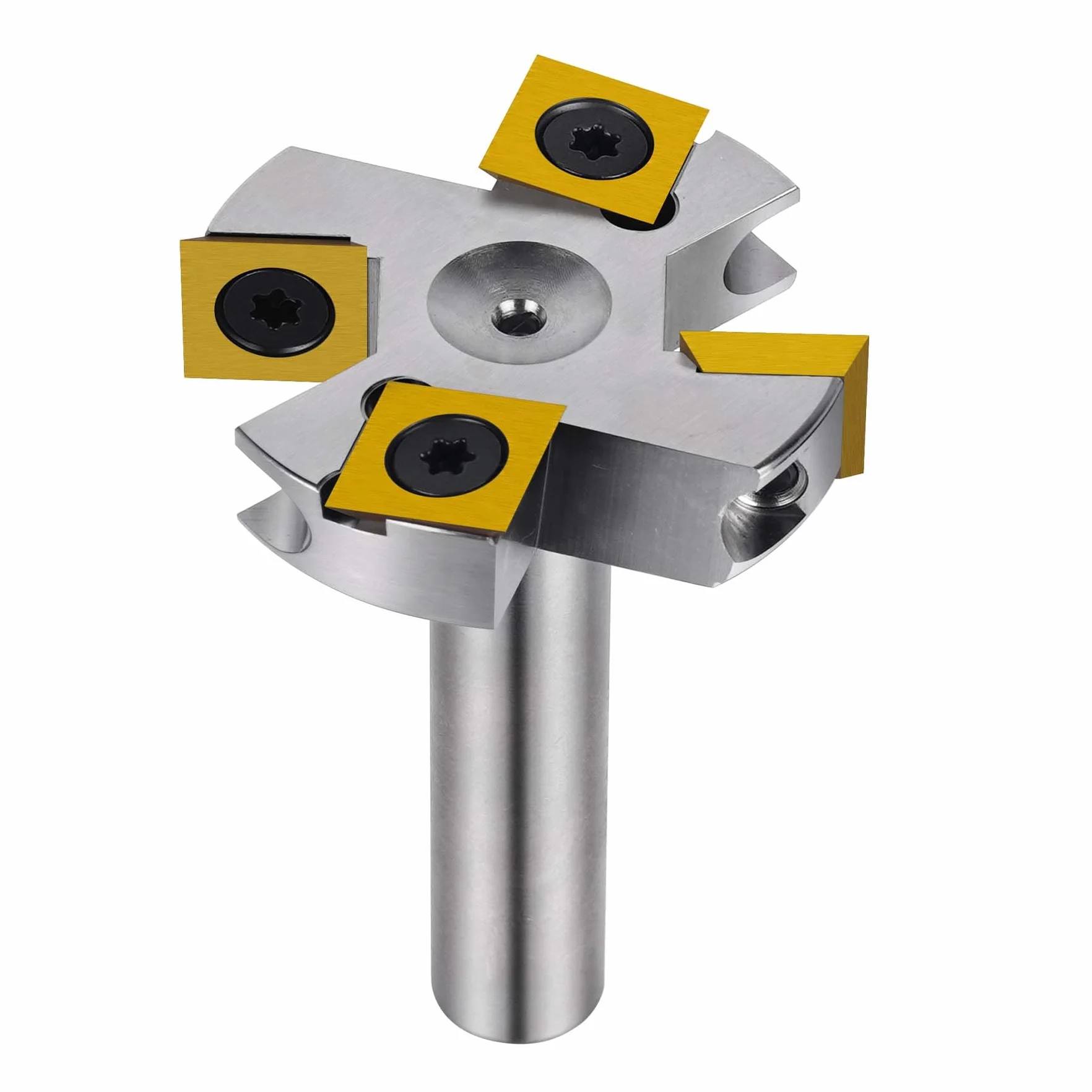 SpeTool Niklowany frez czołowy 12 mm trzpień 45 mm średnica cięcia frez czołowy do frezarki górnowrzecionowej z powłoką ATS płytki dwustronne 2 + 2 flety CNC frez do drewna, frez do spłaszczania